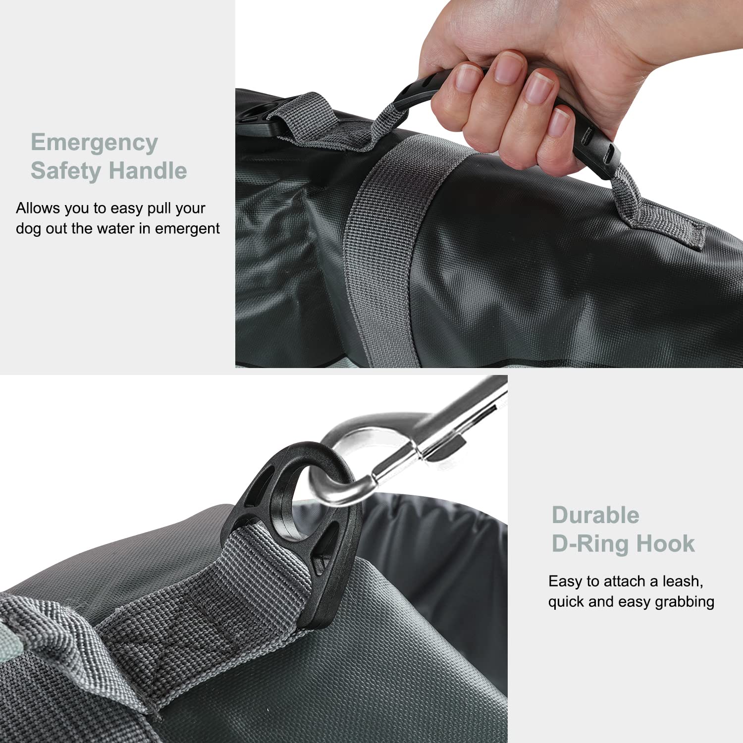 Haocoo Dog Life Jacket Vest Saver Safety Swimsuit Preserver With Reflective Stripes/Adjustable Belt For Dog (Xx-Large, Shark)