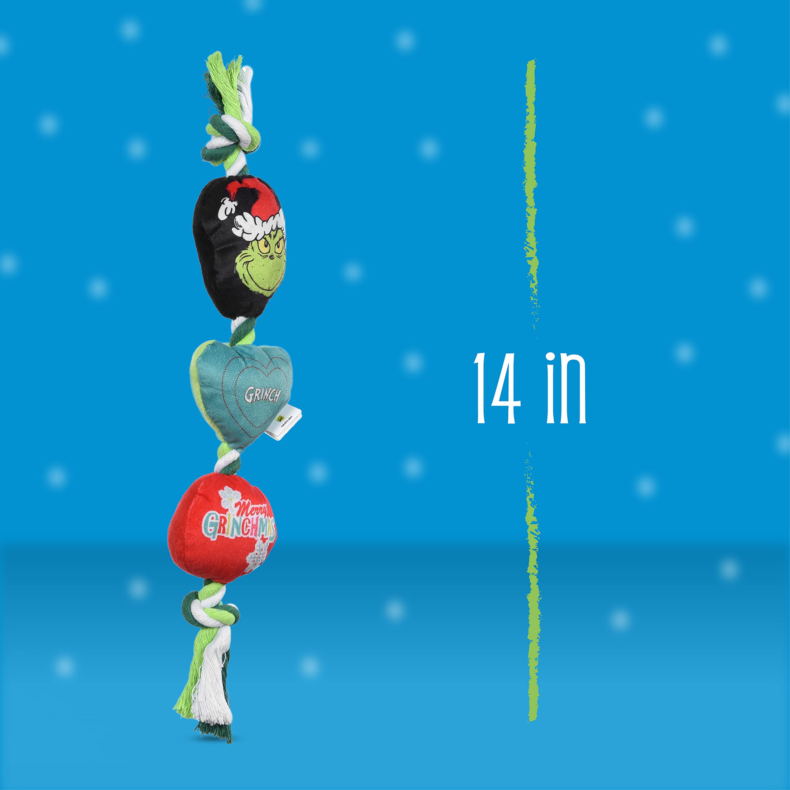 Dr. Seuss For Pets How The Gr Stole Christmas 14' Heart Rope Toy For Dogs | Squeaky Dog Toys, Rope Dog Toys, Holiday Toys For Dogs, Pet Christmas Stocking Gifts | The Gr Dog Toys (Ff25748)