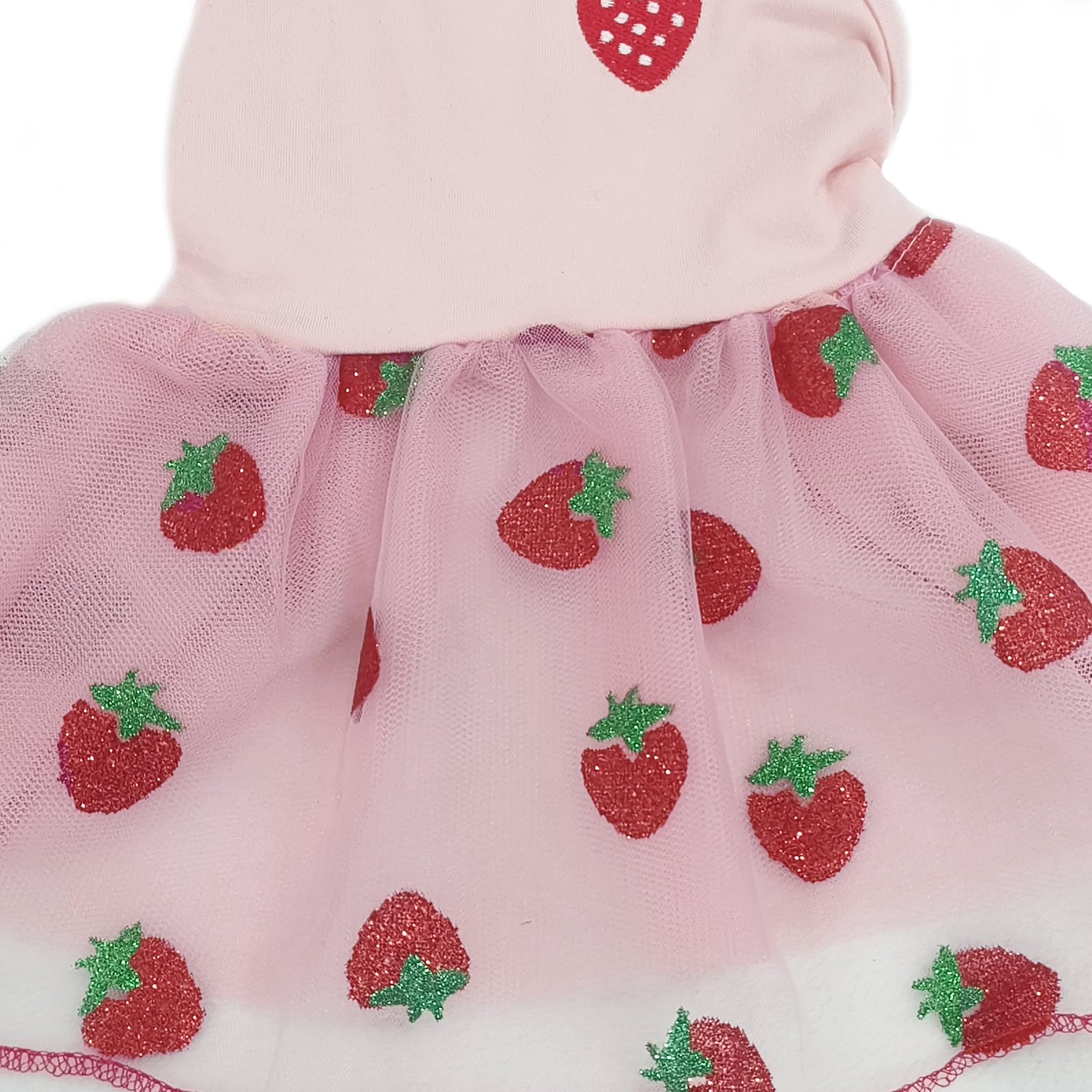 Pink Strawberry Dog Cat Dress For Small Dogs Girl Cute Dog Princess Dresses Puppy Tutu Skirt Chihuahua Teddy Pomeranian Sundress
