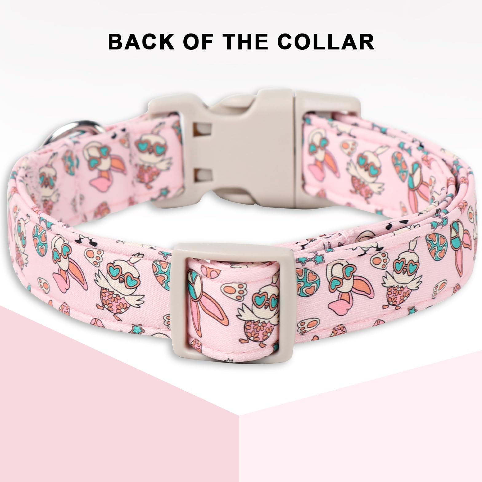 Unique Style Paws Easter Day Cotton Bunny Egg Rabbit Dog Collar - Adjustable For Medium, Small Dogs