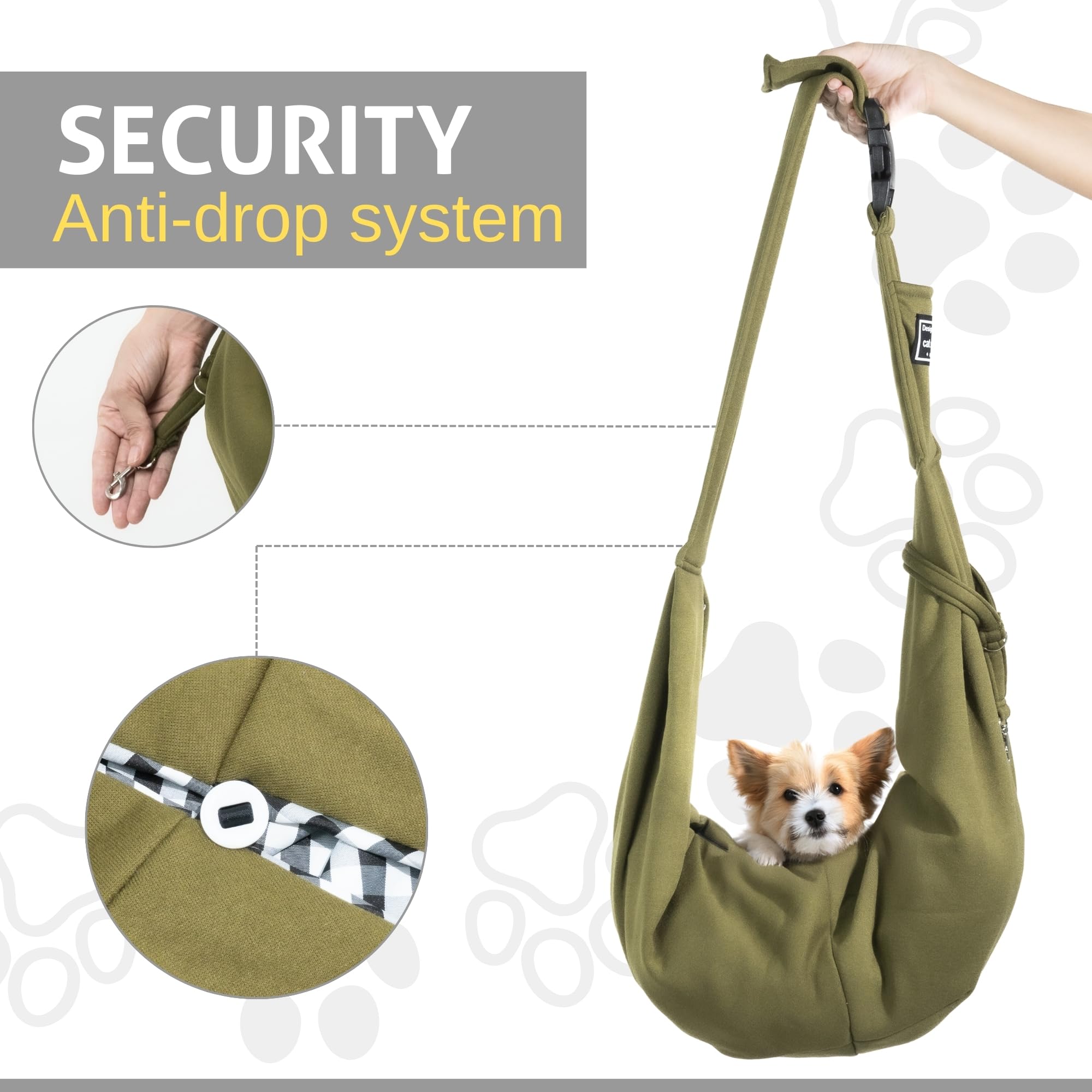 Dog Sling Carrier For Small Dogs & Cats - Reversible & Soft Pet Carrier, Adjustable Strap, Hands-Free Puppy Carrier For Dogs 0-1