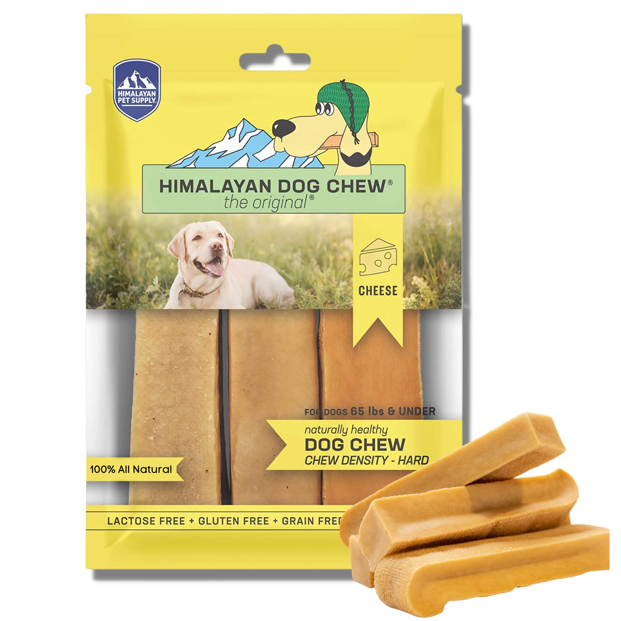 Himalayan Dog Chew Original Yak Cheese Dog Chews,100% Natural, Long Lasting, Gluten Free, Healthy & Safe Canine Treats, Lactose