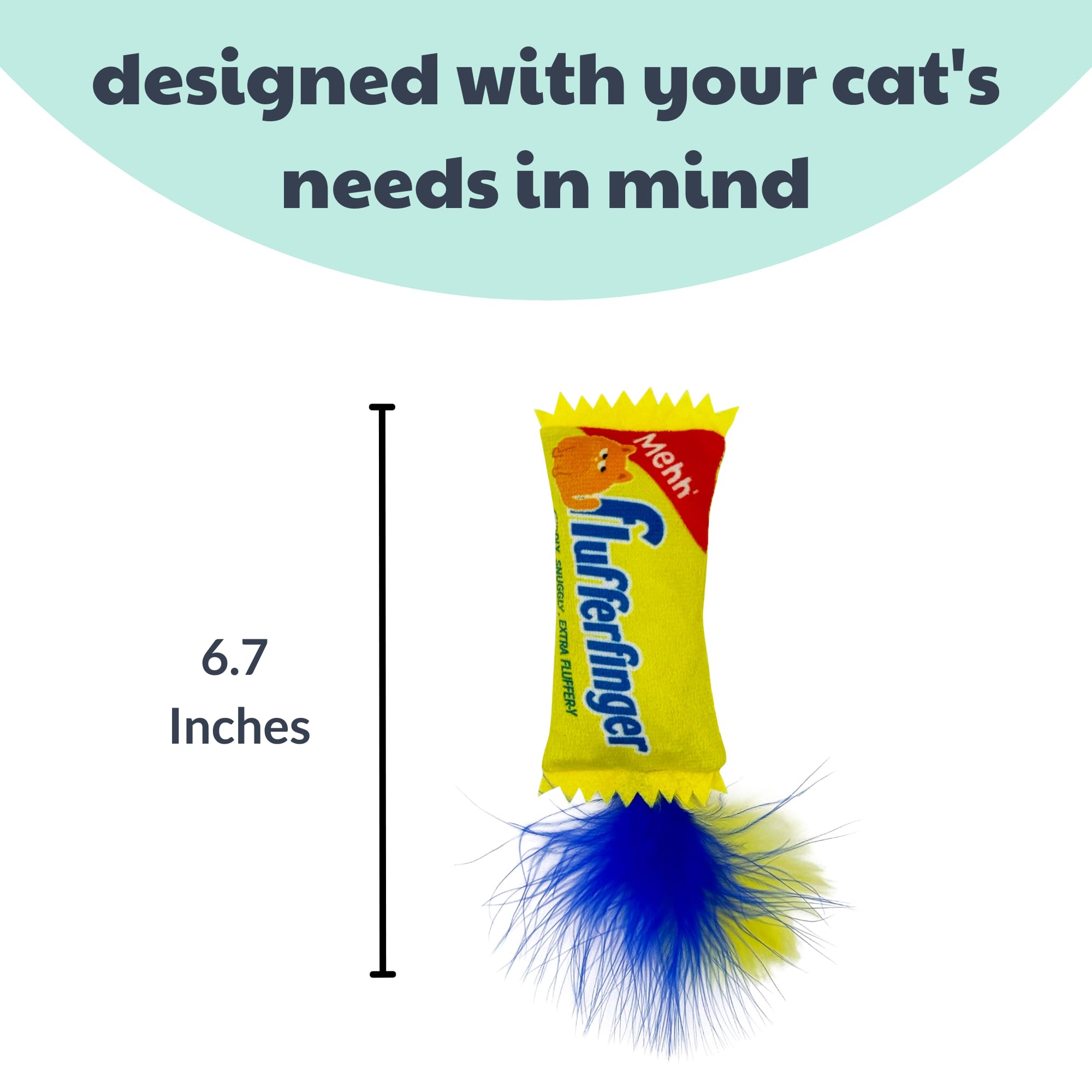 Huxley & Kent Plush Cat Toy - Flufferfinger - Snack Attack Strong Catnip Filled - Plush Interactive Kitten And Cat Toy With Catn