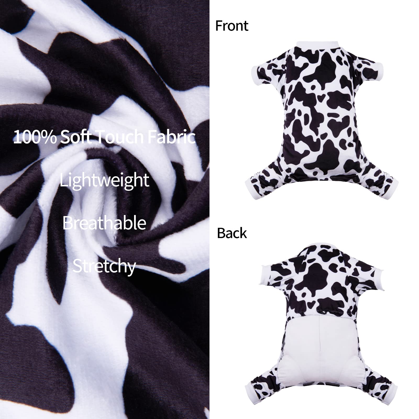 Cutebone Leopard Print Dog Pajamas Soft Puppy Pjs For Small Dogs P226M