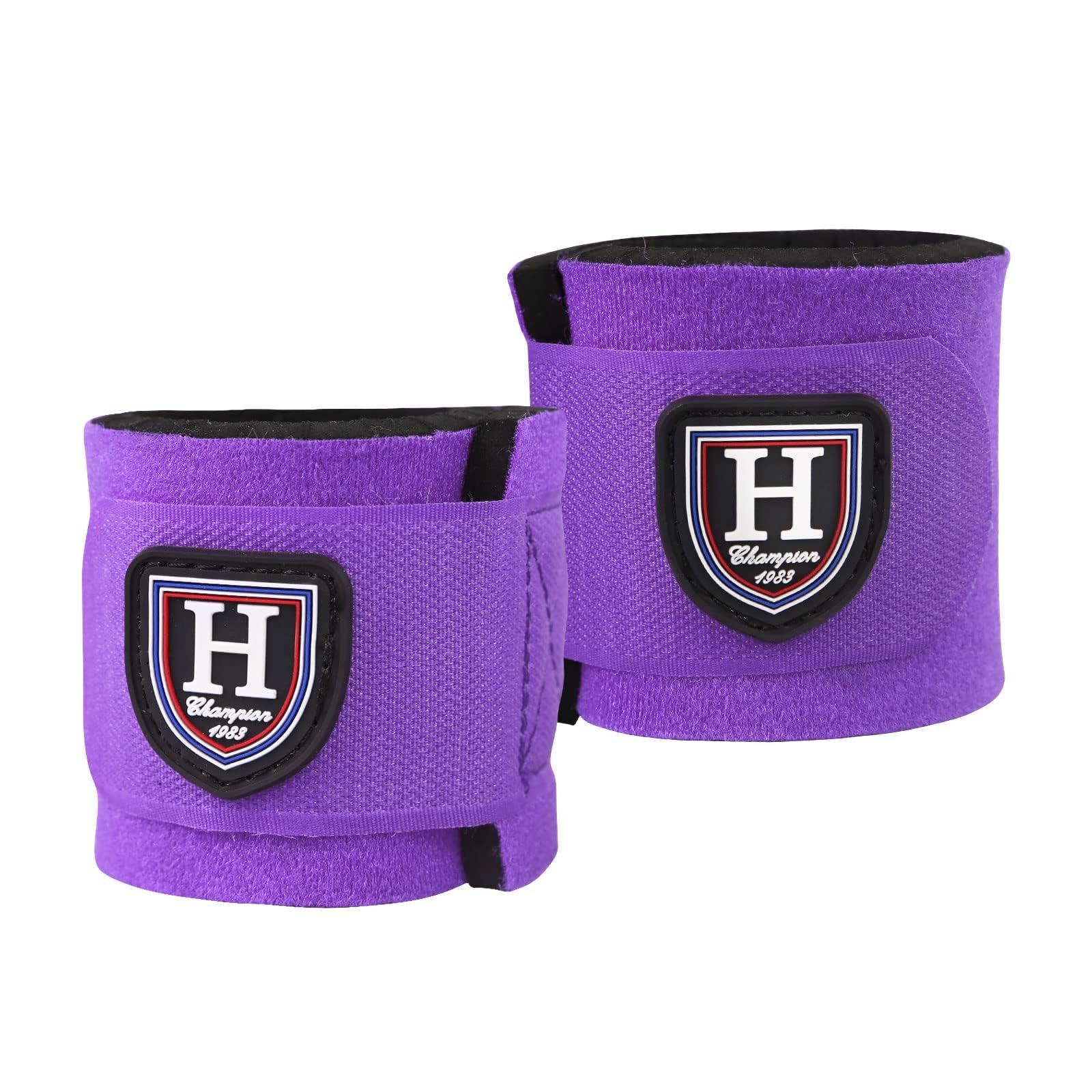 Harrison Howard Durable Shock-Absorbent Breathable Impact Protection Pastern Wraps For Horse Sold In Pairs-Purple