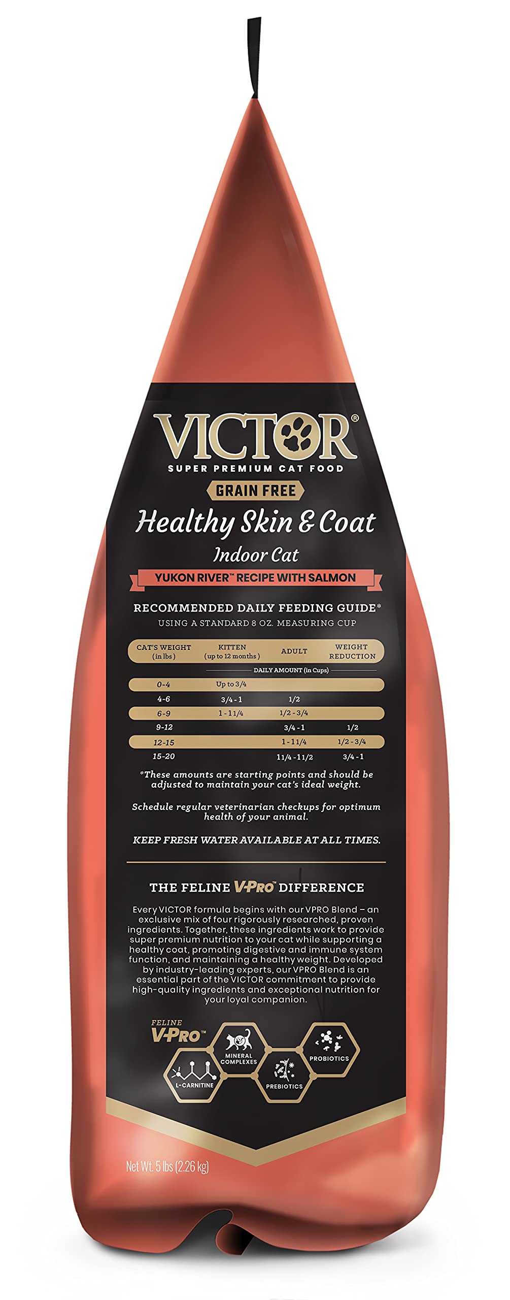 VICTOR Super Premium Cat Food - Grain Free Healthy Skin & Coat - Dry Kibble for Indoor Cats - High Protein - 38% Protein, 18% Fa
