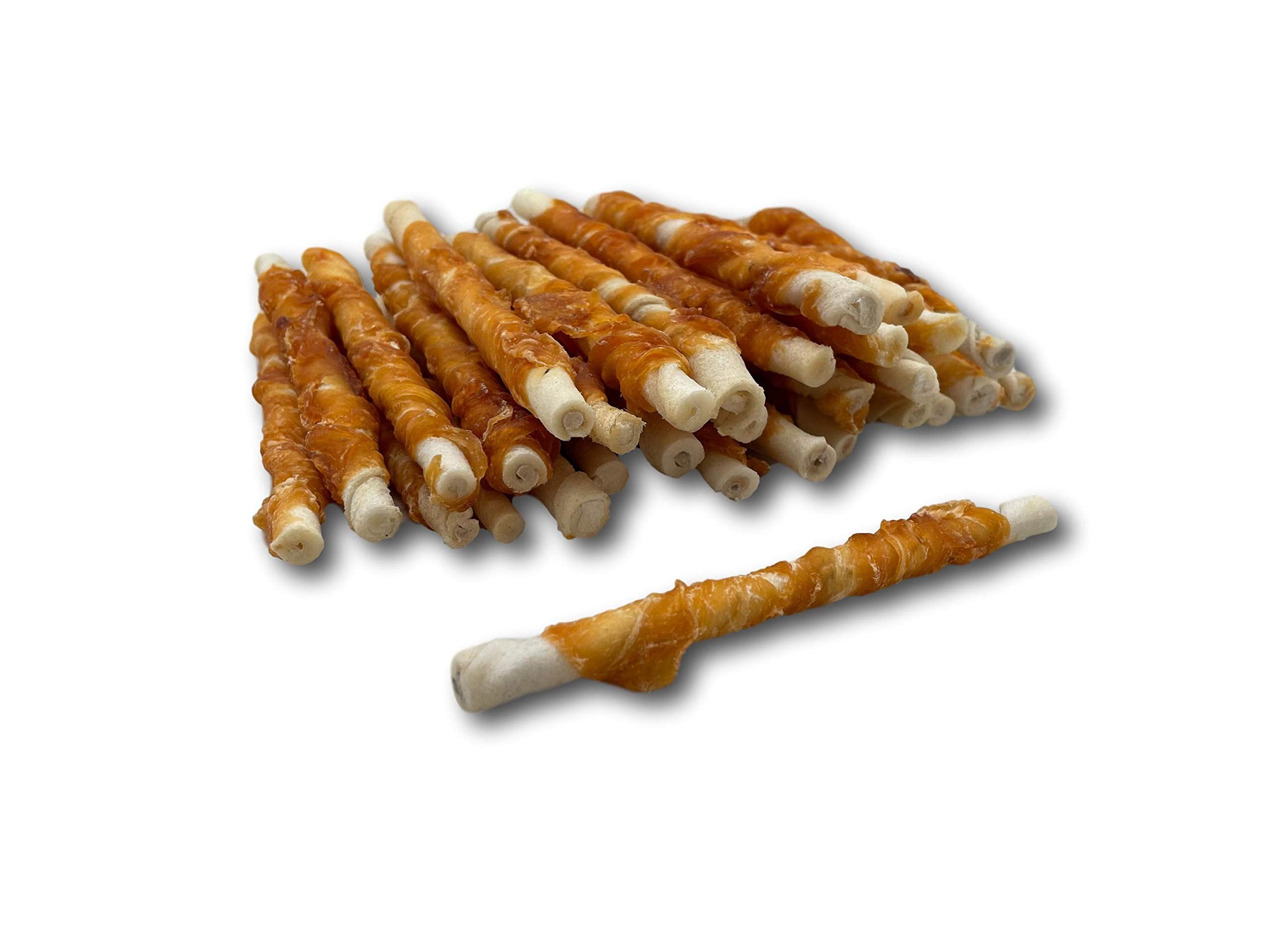 Top Dog Chews - All Natural Chicken Wrapped Rawhide Dog Twists (50 Pack), Natural Chew Sticks For Healthy Teeth And Happy Dogs,