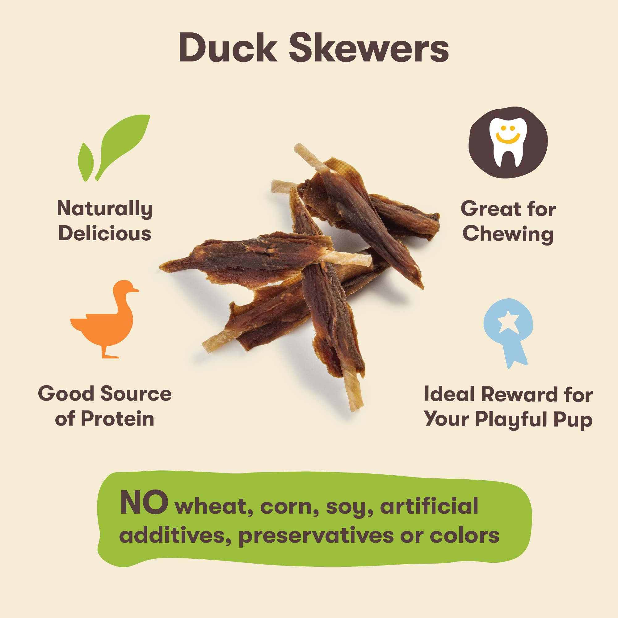 Pet n Shape Chik n Skewers - Duck Wrapped Rawhide Chew Dog Treats - 1 Pound
