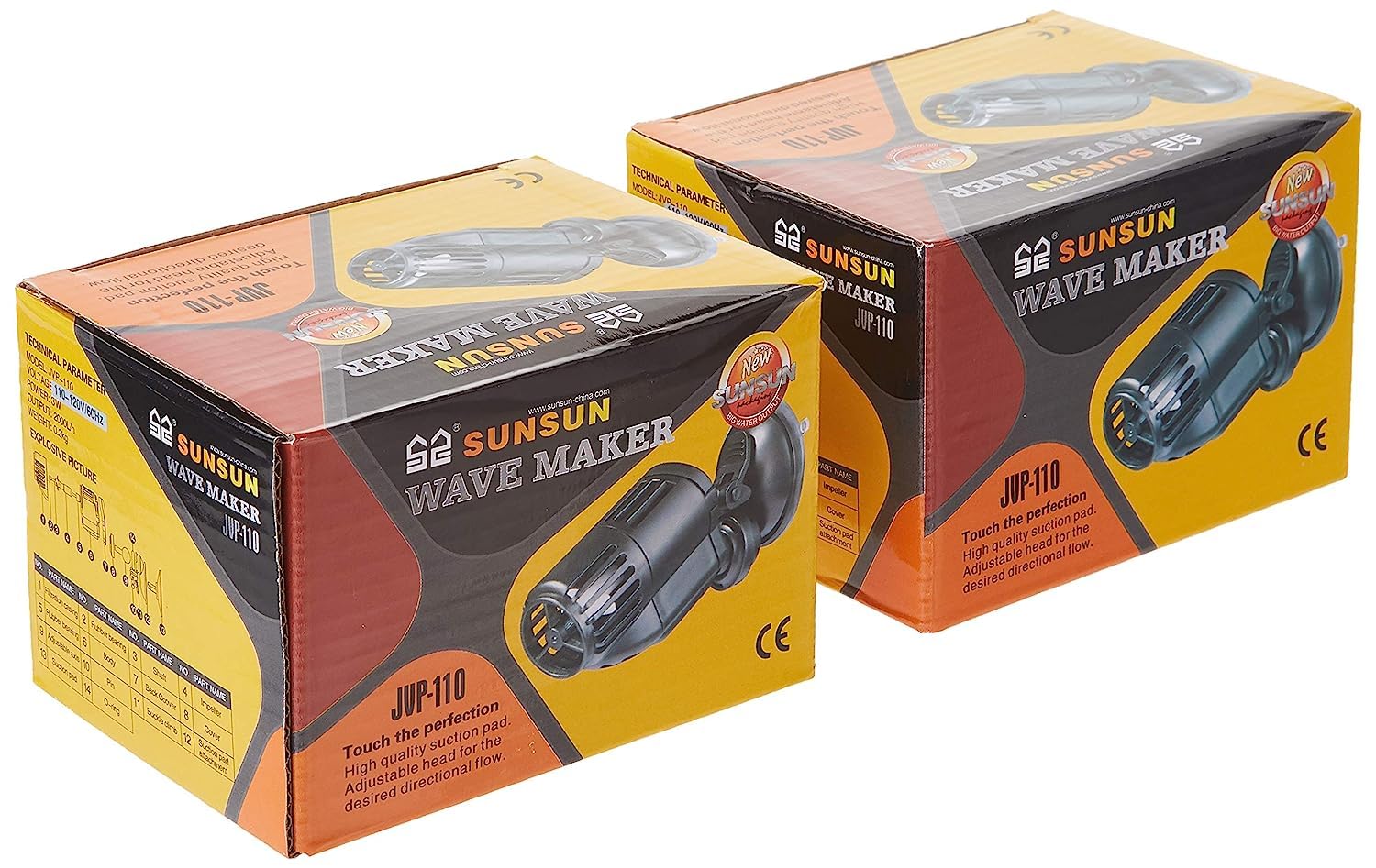 Sunsun Jvp-110 528-Gph Wavemaker Pumps, 1-Pack 2 Count, Black [Packing May Vary]