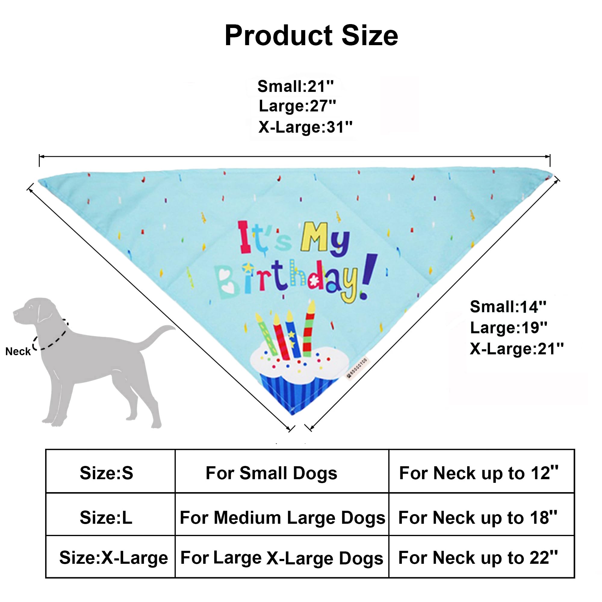 Adoggygo Dog Birthday Bandana Scarf And Blue Boy Pet Birthday Party Hat With Cute Bow Tie For Medium Large Dog Pet (Large)