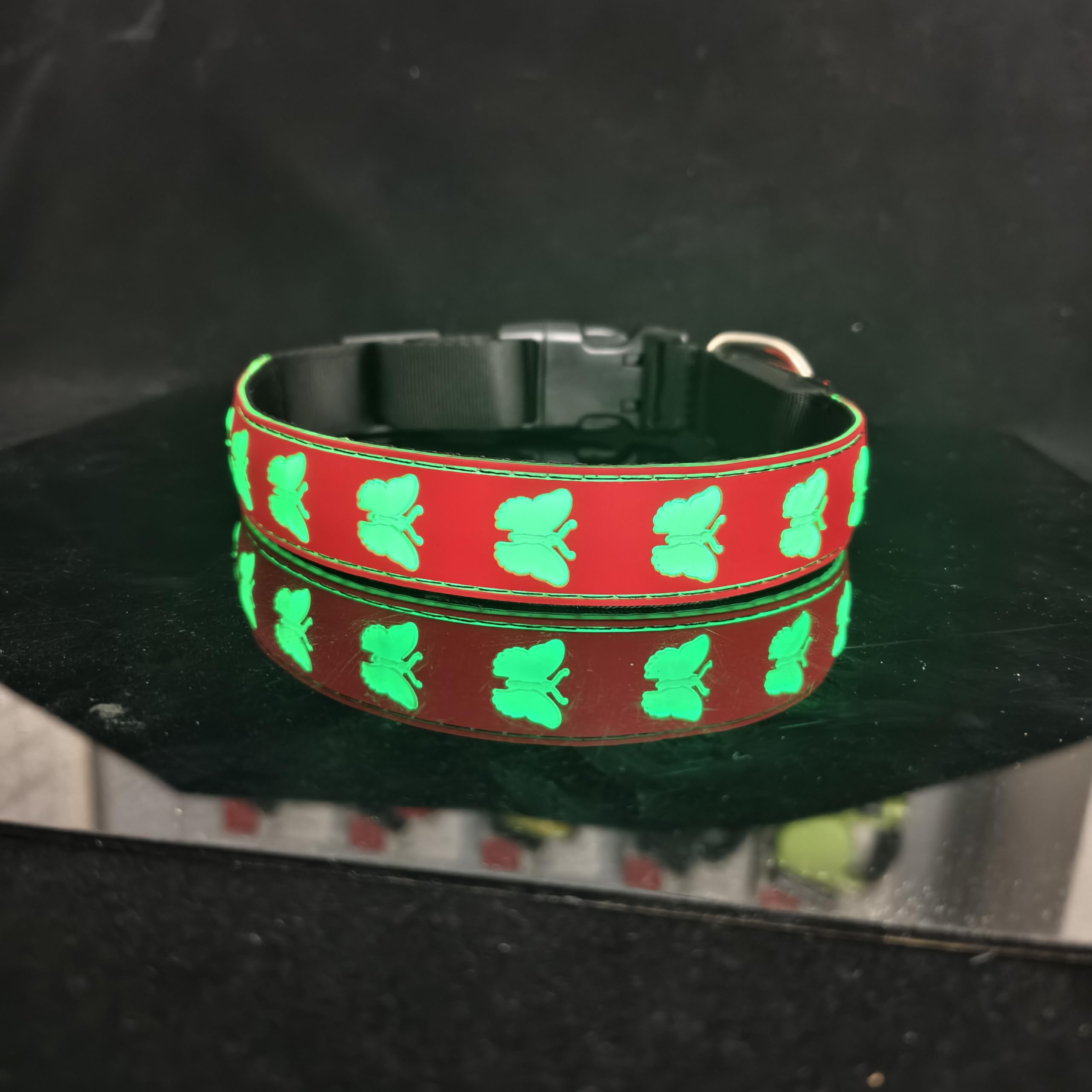 Dogled Usb-C Led Light Up Dog Collar, 3D Design Comfortable And Soft Material,Multicolored Lighting,Night Dog Collar (Bt-Red, M(