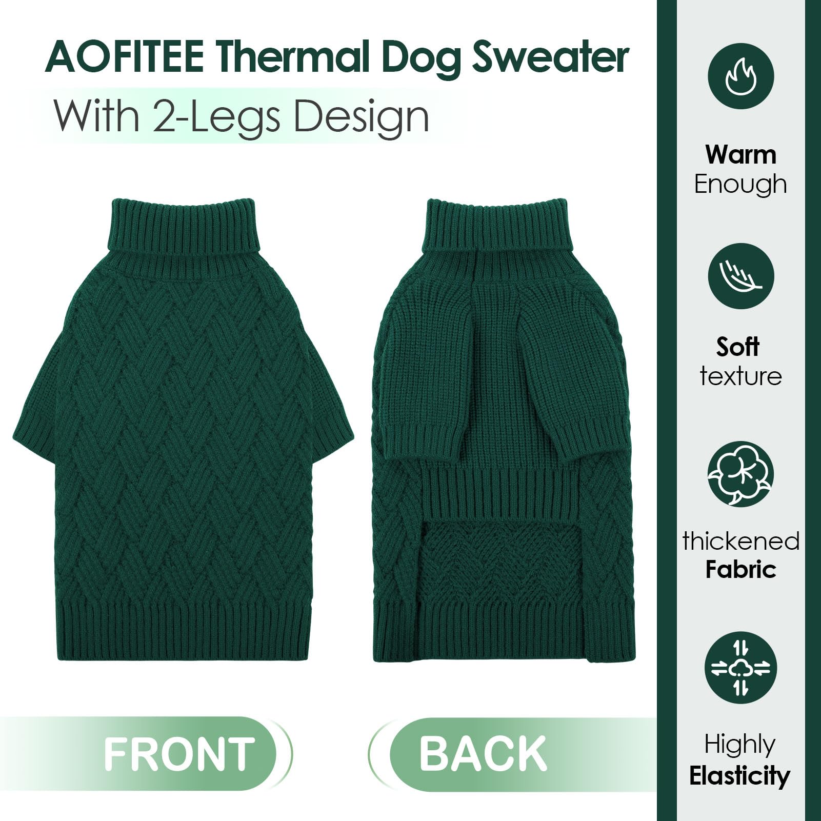 AOFITEE Small Dog Sweater, Dog Sweaters for Small Dogs Male, Dog Winter Sweater Girl Boy, Small Dog Christmas Sweater, Classic C