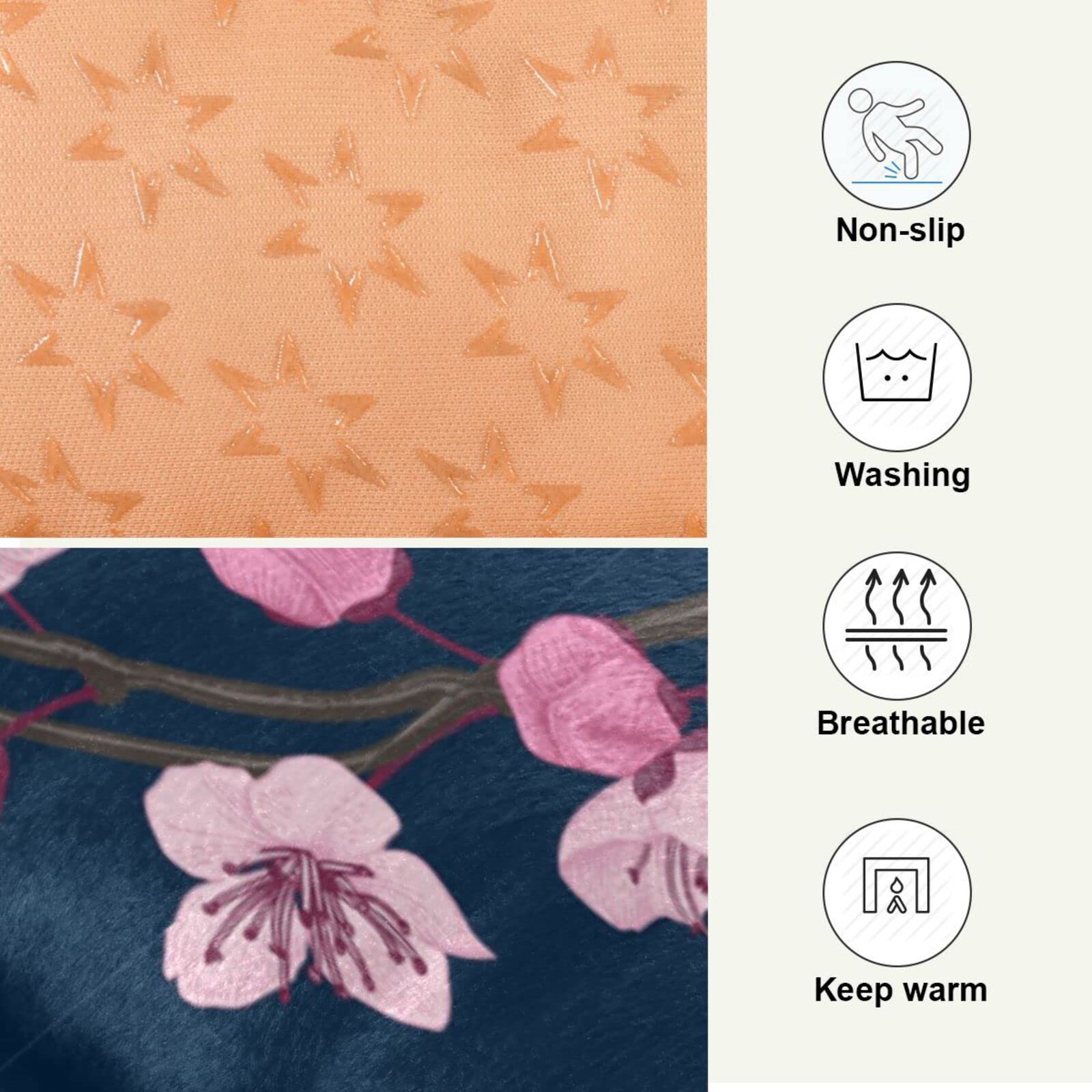 Coikll Pink Cherry Blossom Branches Pet Bed Pad Soft Dog Bed Mat With Anti-Slip Bottom, Machine Washable Crate Pad Mattress For