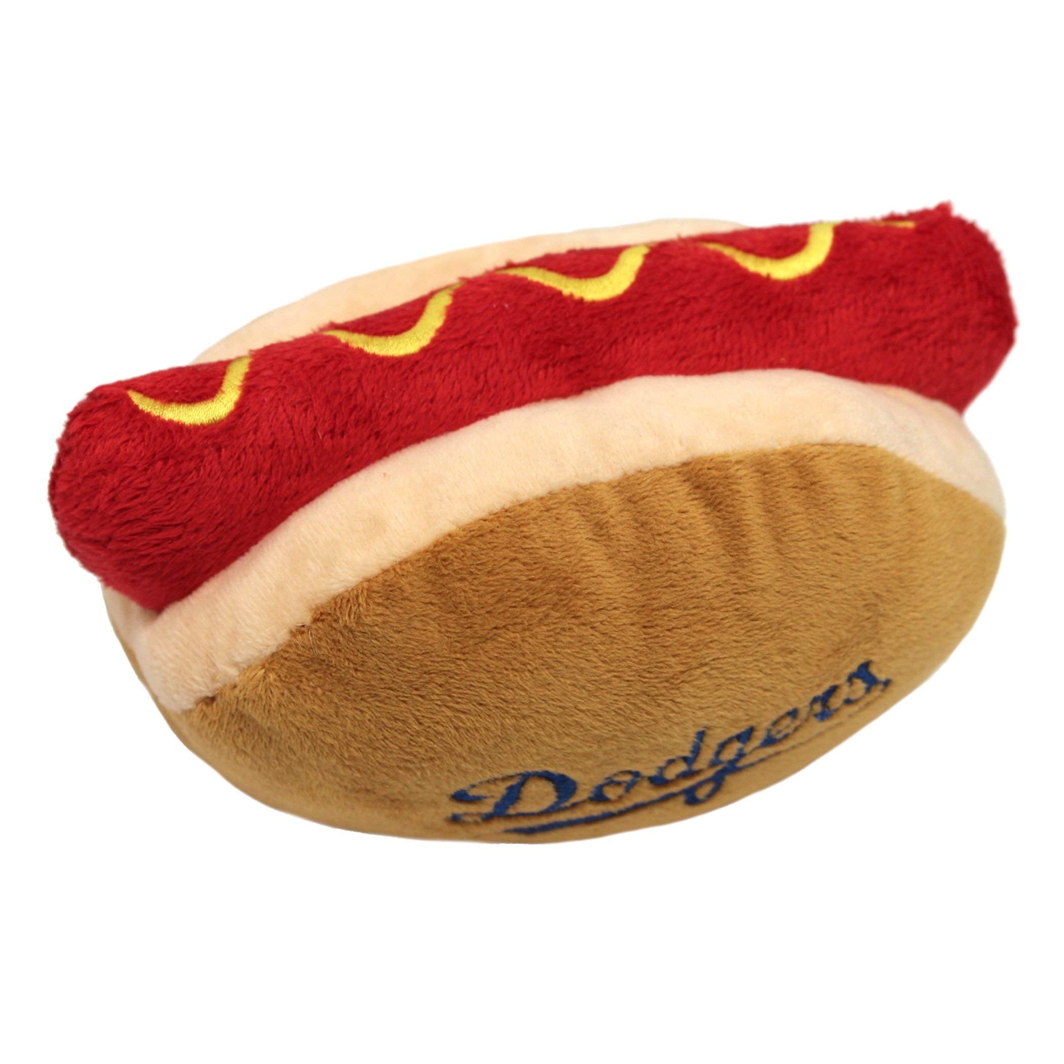 Mlb Los Angeles Dodgers Plush Dog Toys - Stadium Theme Snacks - Cutest Plush Hot-Dog Toy For Dogs & Cats With Inner Squeaker & P