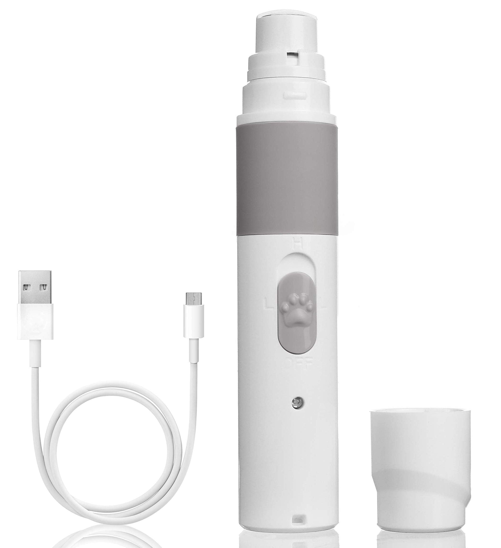 Pet Nail Grinder - Best Rechargeable Cordless Dog Nail Trimmer For Dogs & Cats - Easy & Comfortable To Use - Quiet Motor, Two Speed Options With Light Indicator - Great For Small, Medium, Large Nails.