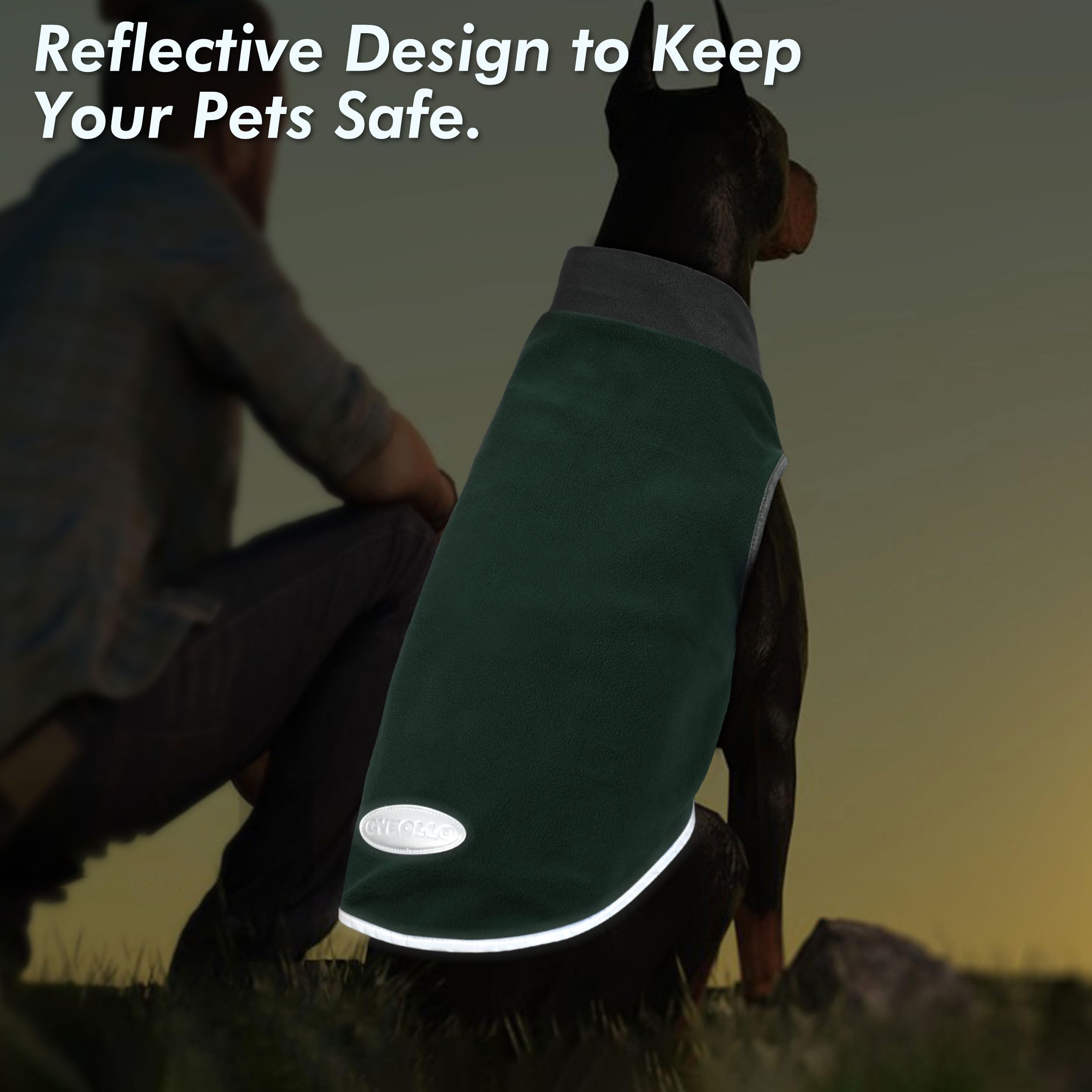 Cyeollo 2 Pack Dog Sweater Stretchy Sweatshirt Lightweight Fleece Vest Reflective Jacket Dog Clothes Sweaters For Medium Dogs Bo