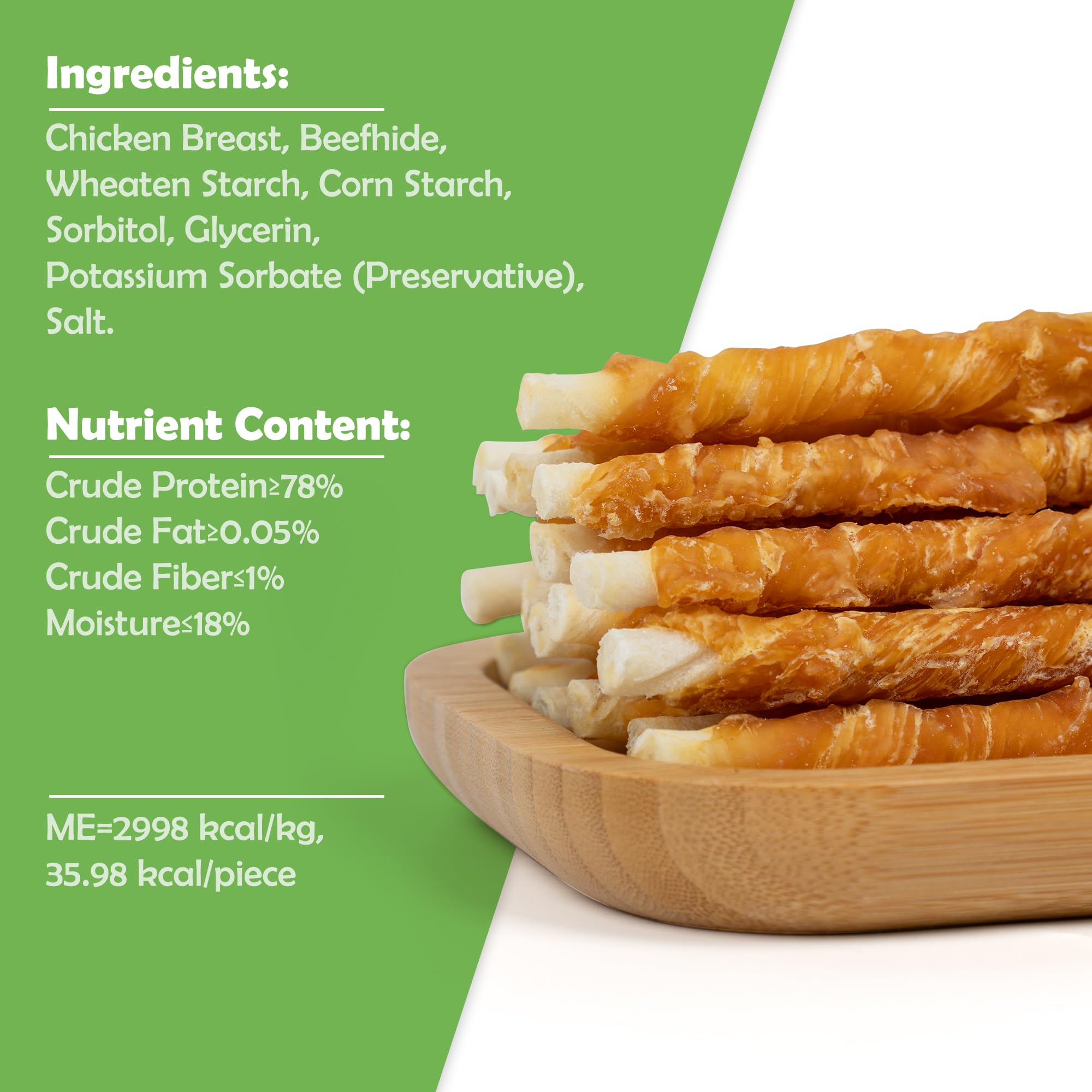 MON2SUN Dog Treats, Rawhide Twist Chicken Hide Sticks, Suitable for Puppy and Small Dogs, 5 Inch (Chicken, Pack of 40)