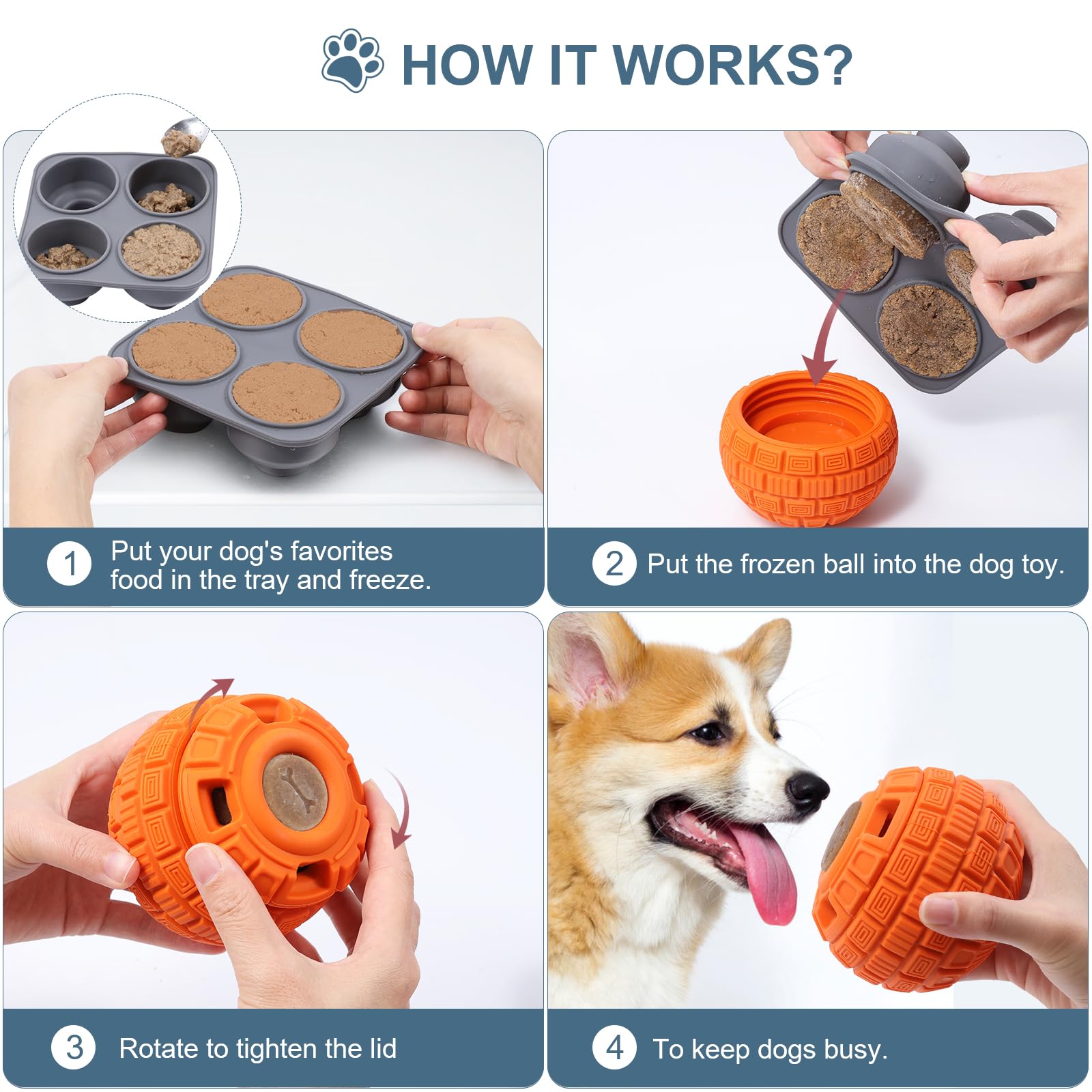Ankilo Upgraded Dog Toy, Reusable Frozen Treat Dog Enrichment Toys, Thickened And Weighted, Frozen Treat Toy, Interactive Dogs T