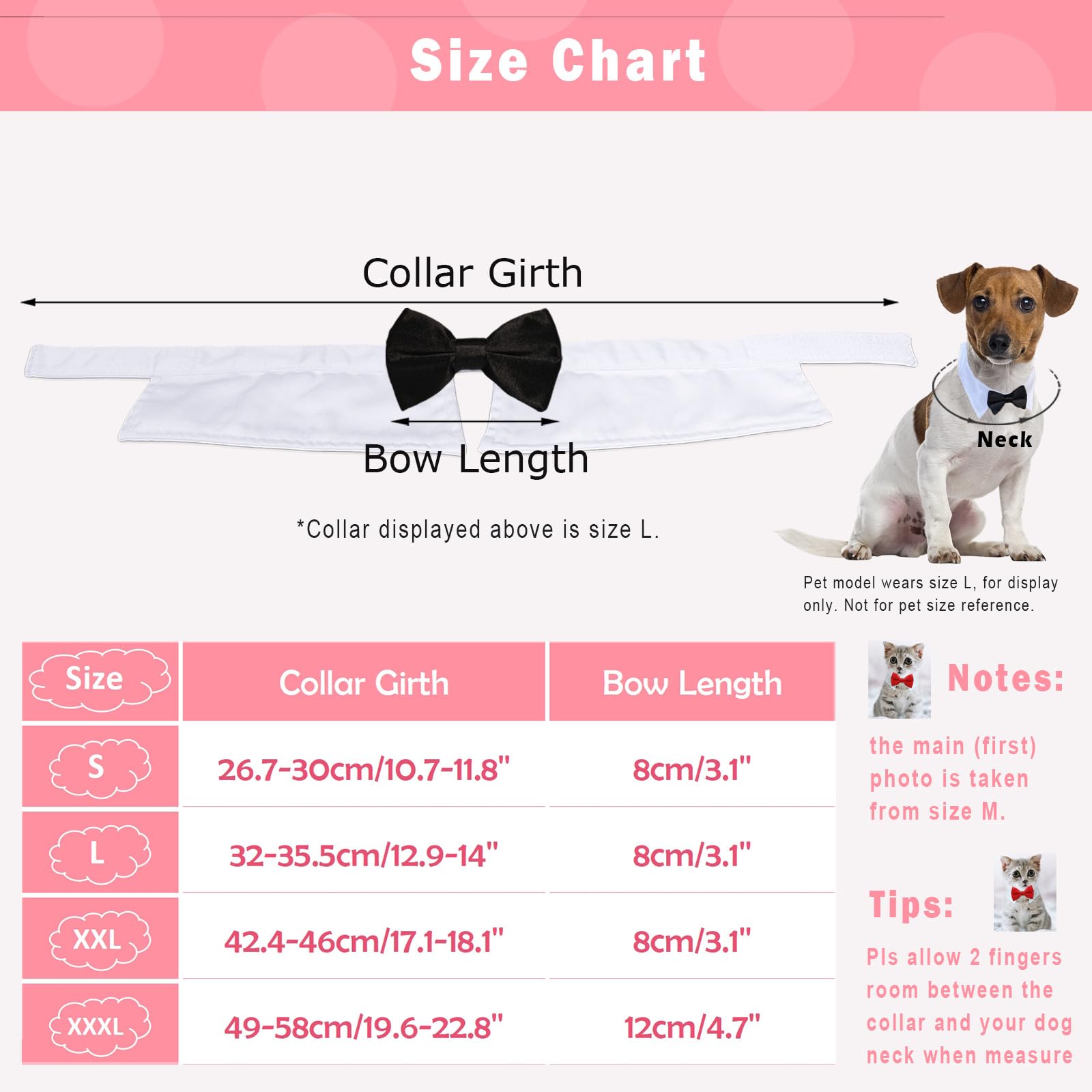 Koolmox Extra Large Dog Tuxedo Collar & Bow Tie Set, Adjustable 22.8'' Black Tux for Cats & Dogs, Wedding Attire & Grooming Costumes