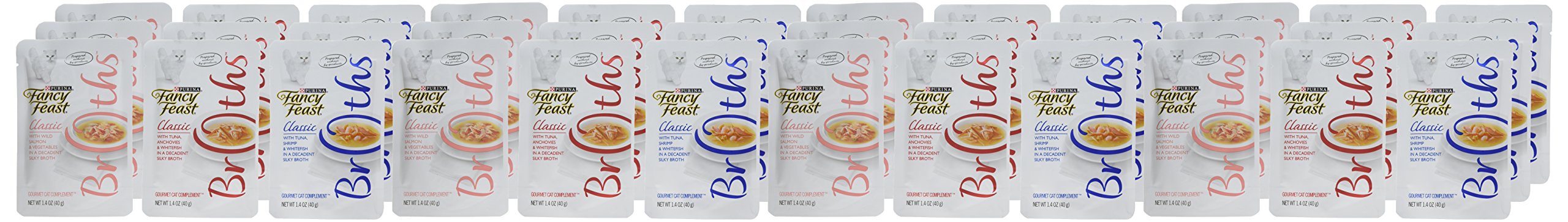 Purina Fancy Feast Broths Classic V-Pack Food, (3X12ct) 36 Count