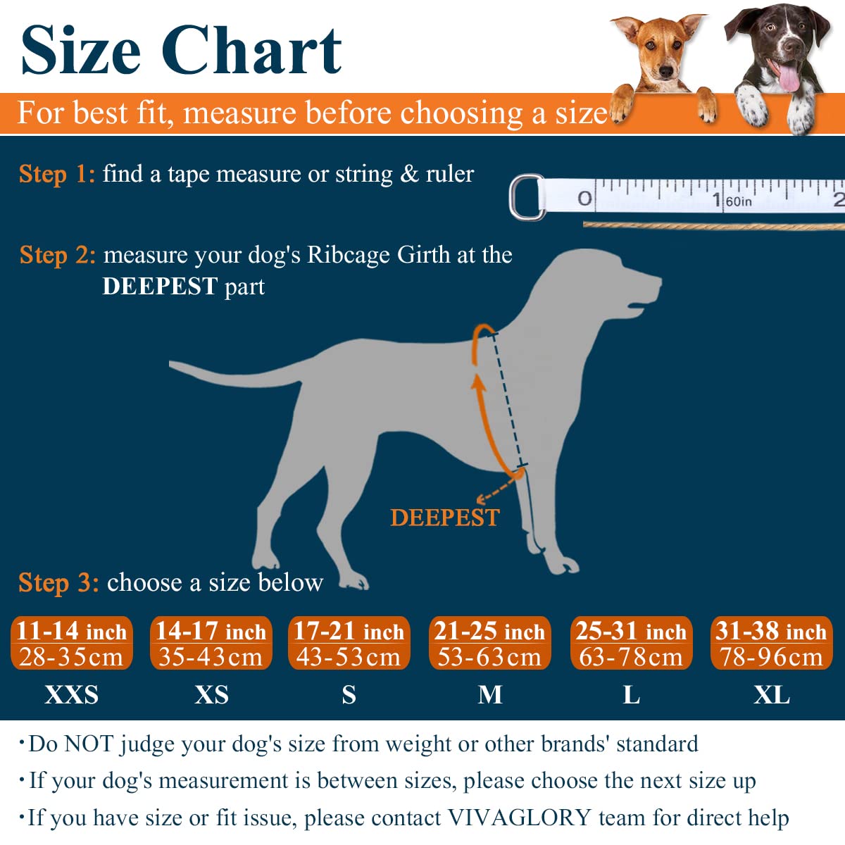 Vivaglory Ripstop Dog Life Jacket For Small Medium Large Dogs Boating, Dog Swimming Vest With Enhanced Buoyancy & Visibility, Dark Orange