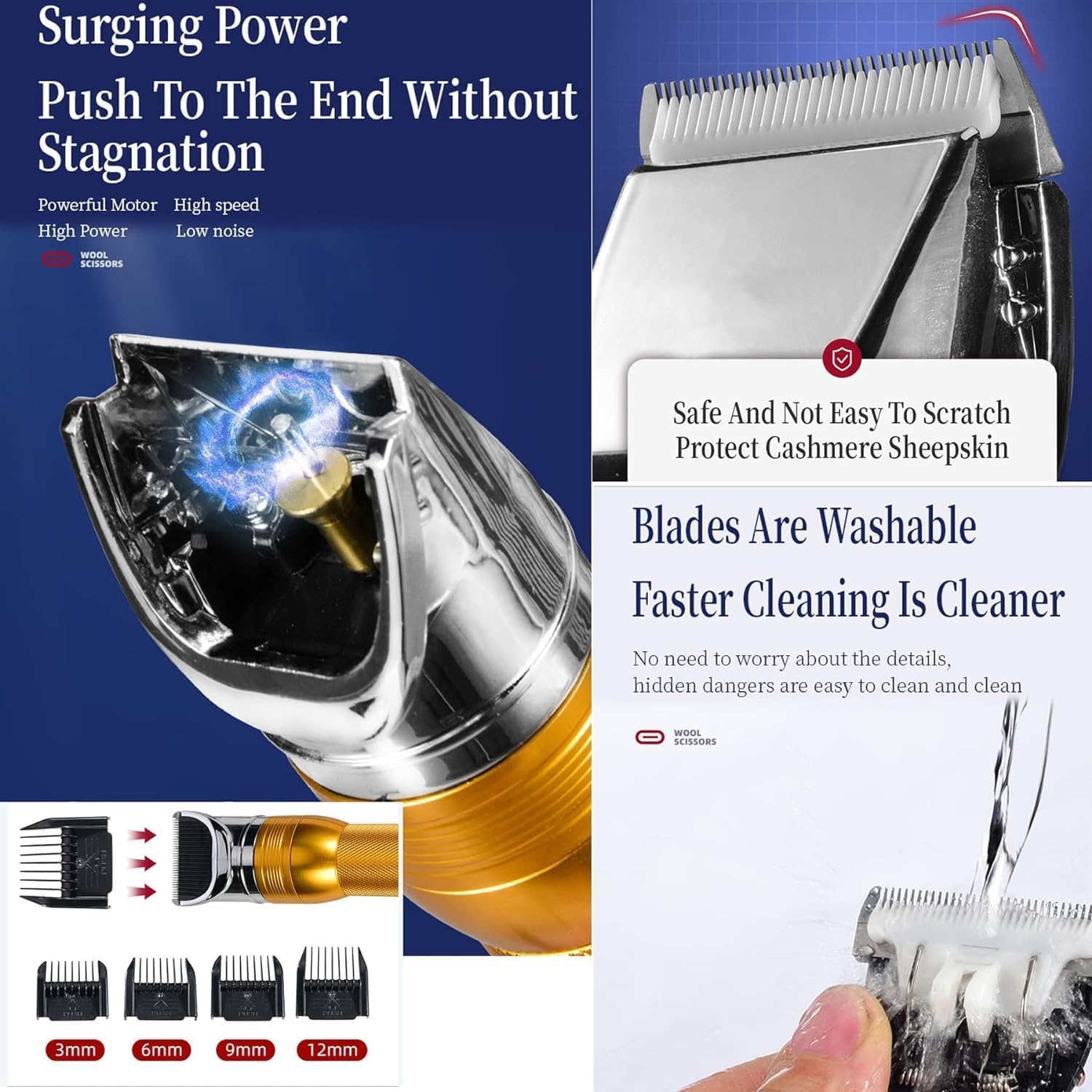 Electric Professional Dog Grooming Clippers, 350W Sheep Shears Pet Grooming Clippers For Heavy Duty Hair,Horses Cat Farm Livesto