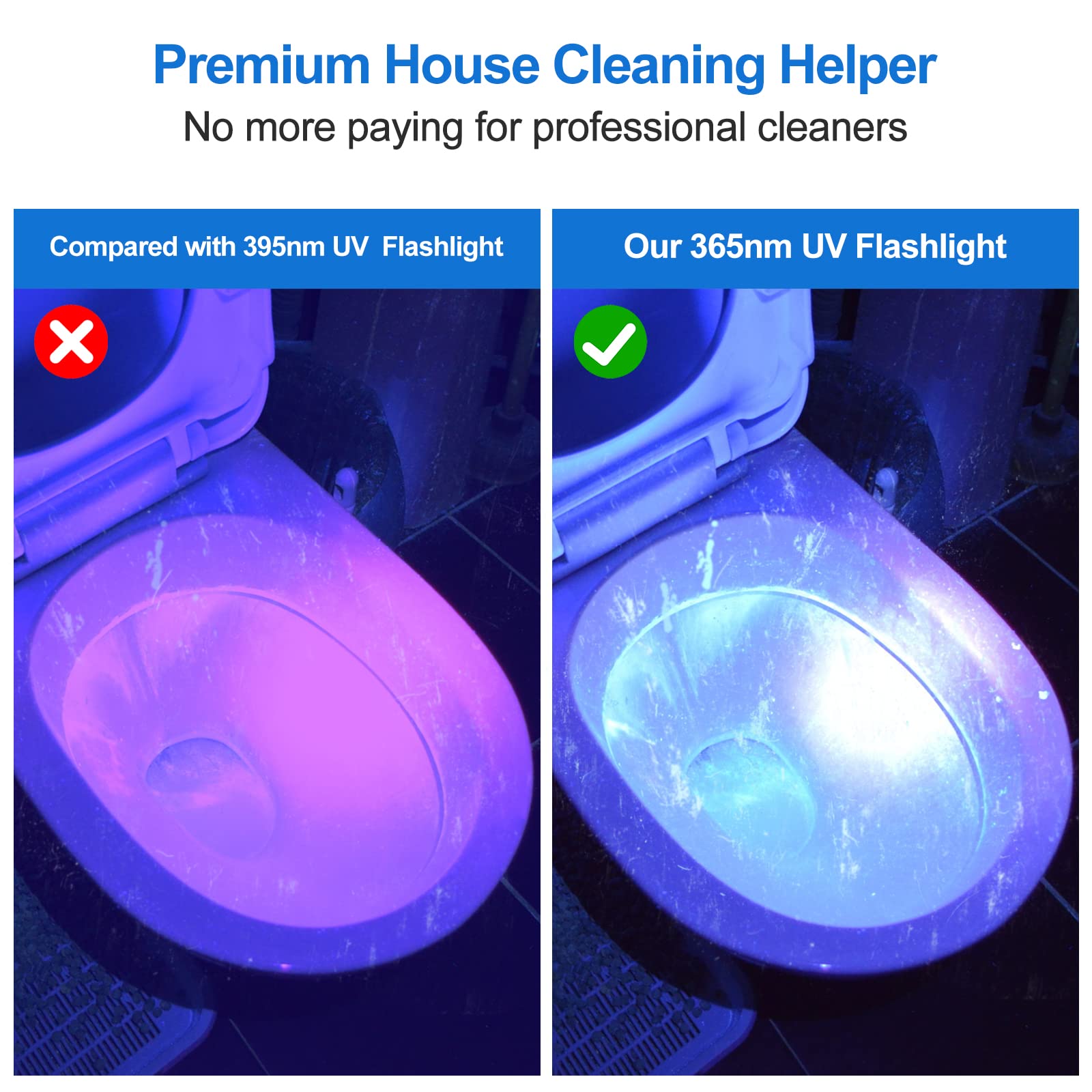 Vansky X7 Pro 365Nm Uv Light Blacklight Flashlights: Led Black Light Flashlite Professional Ultraviolet Flashlight Pet Urine Det