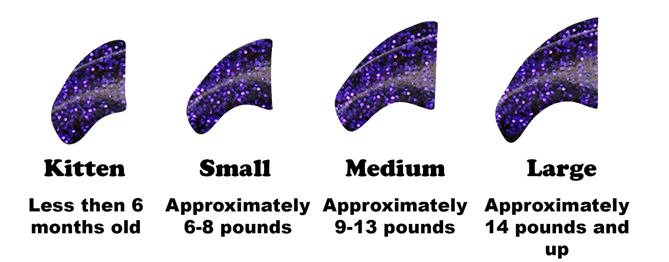 Purrdy Paws 6 Month Supply Soft Nail Caps For Cats Violet Glitter Medium - Extra Adhesives