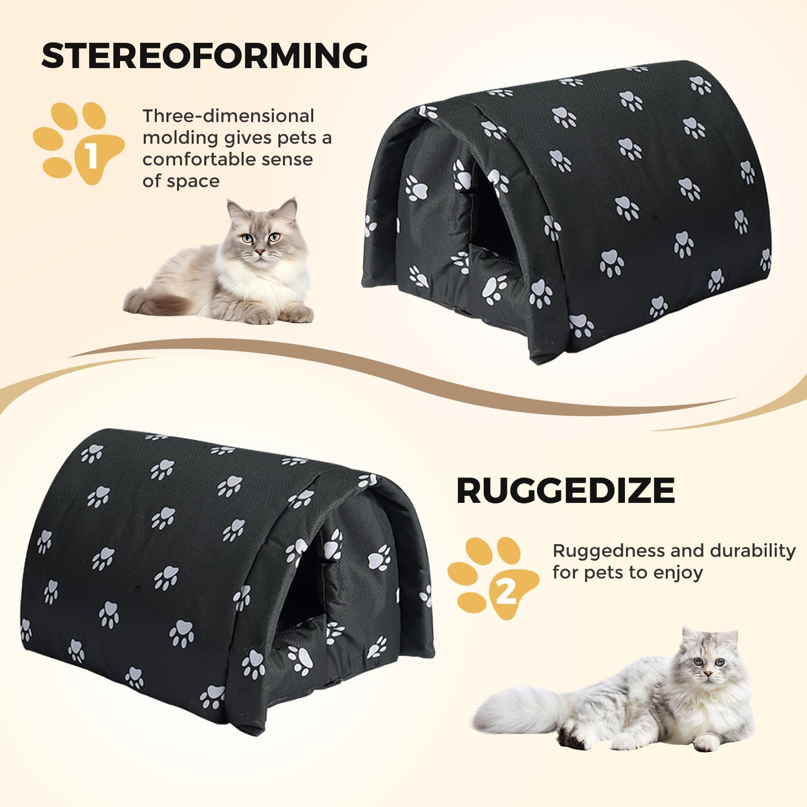 Cat House For Outdoor Cats In Winter, Feral Cat Shelter, Cat House Thickened Weatherproof Foldable, Stray Cats Shelter Rainproof