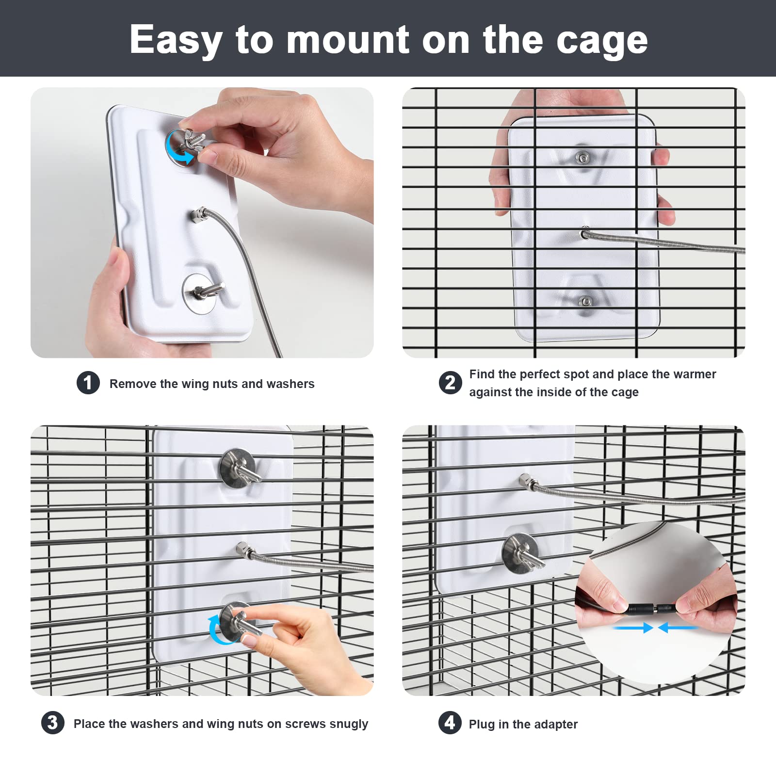 Fenocran Indoor Bird Heater Pad  USB Bird Warmer Heater  Bird Heater for Parakeets 4.5 X 7-New