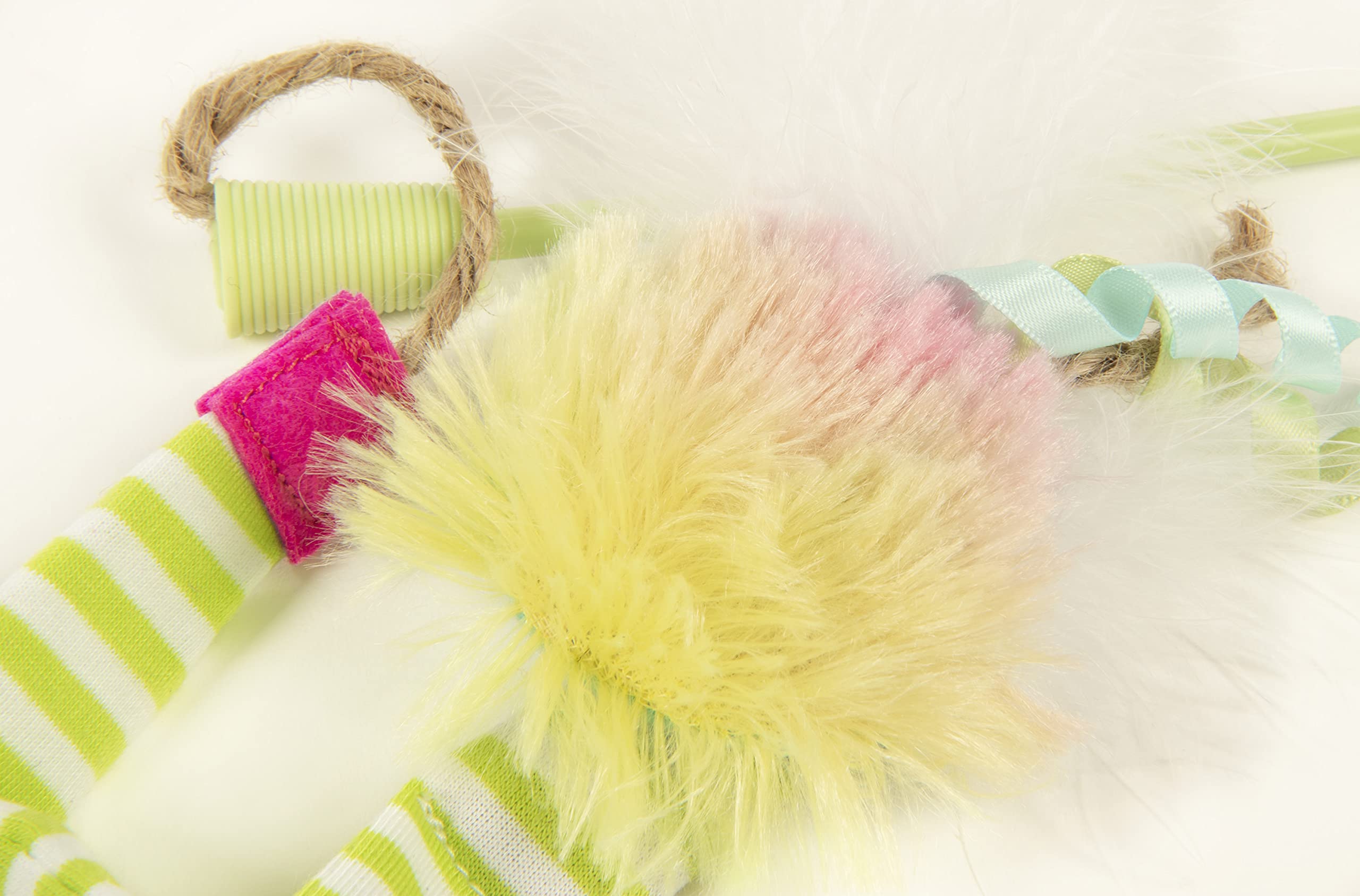 Smartykat Silly Swinger Plush Wand Cat Toy, Includes Catnip Toy - Green, One Size