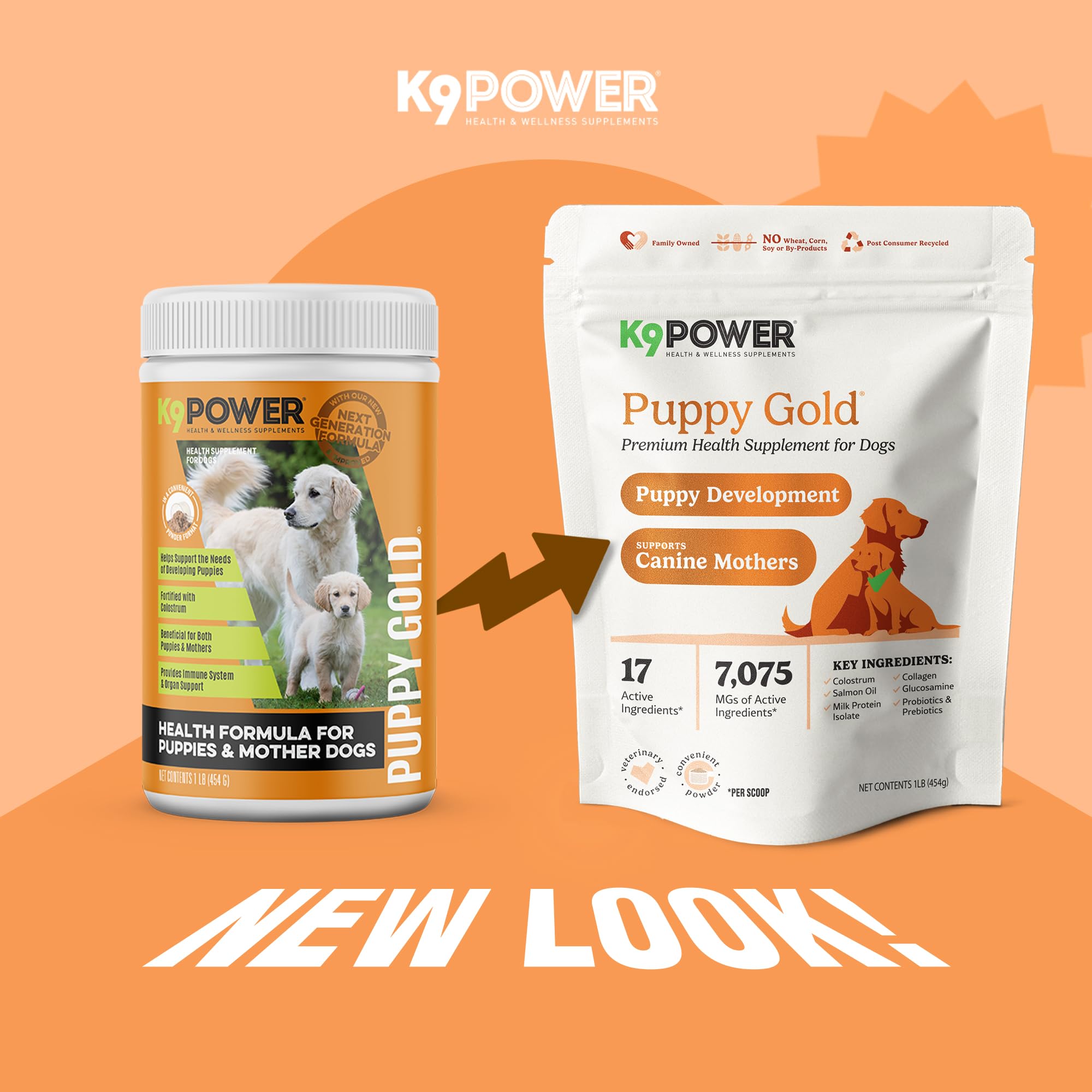 K9 Power Puppy Gold 1 lb - Supplement for Growing Puppies & Nursing Mothers - Essential Nutrients for Healthy Growth & Developme