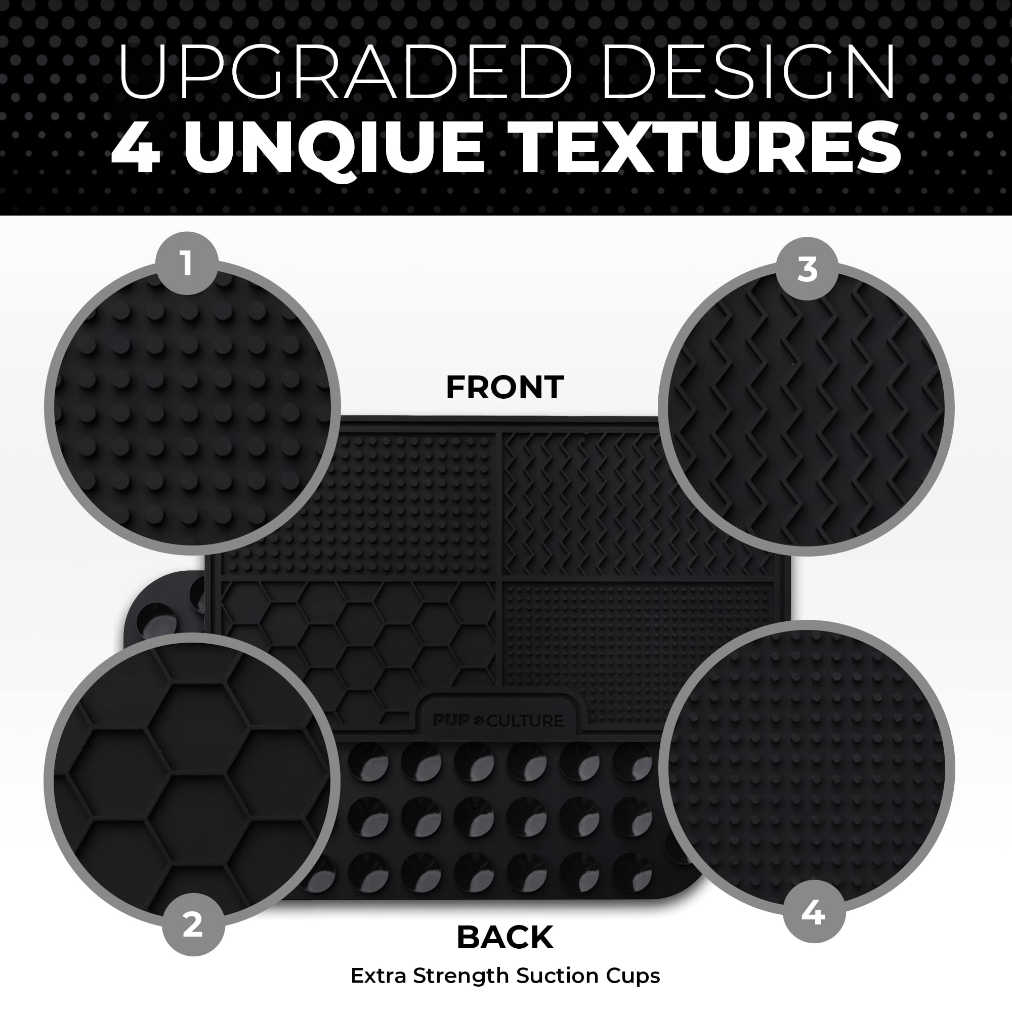 Pup Culture Dog Lick Mat For Dogs, Feeding Pad For Anxious Pets Plus 4 Different Puzzles For Mental Stimulation For Dogs - Suppo