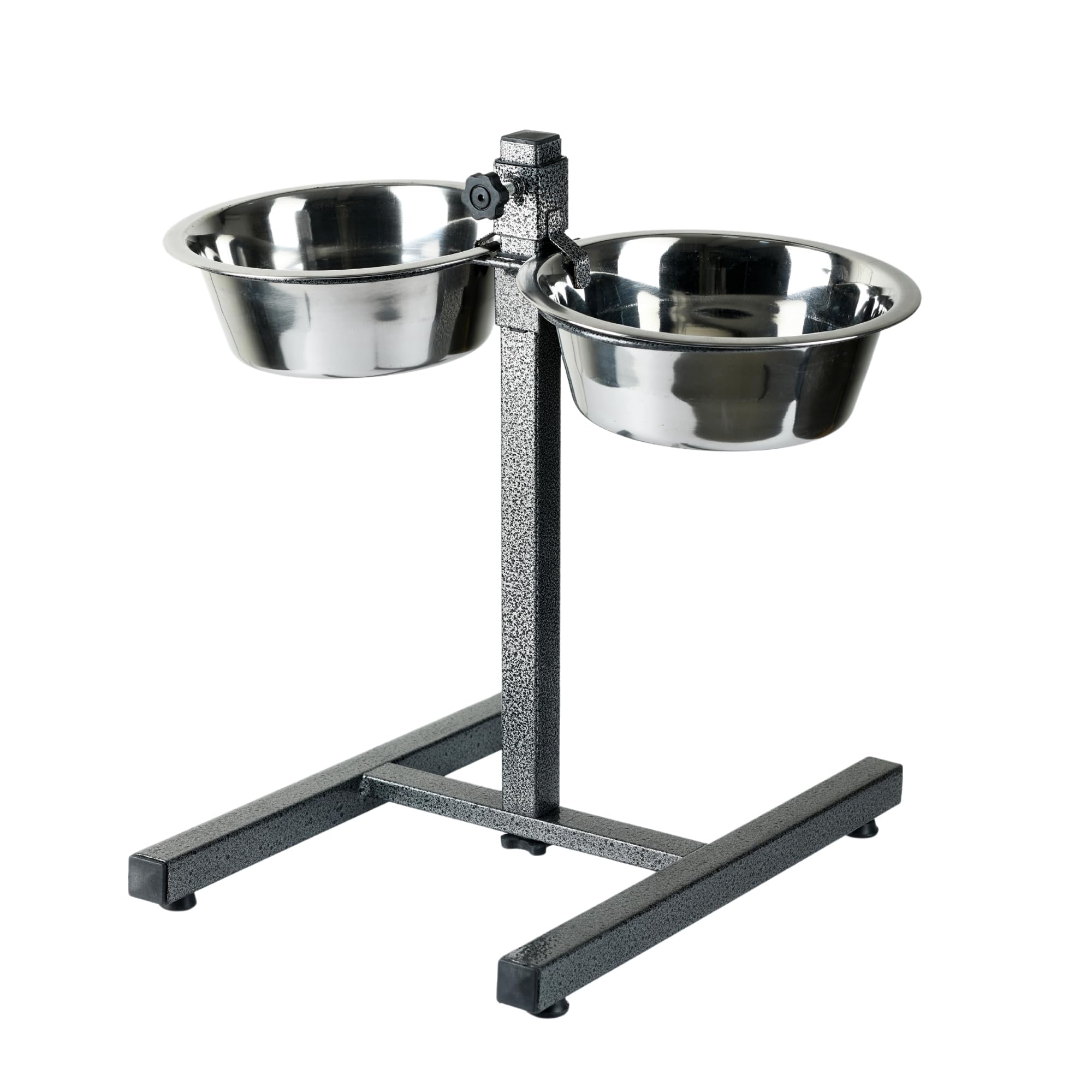 Blingpets Dog,Cat Food & Water Dispenser With Feeding Bowl| Adjustable & Elevated HStand Dinner Set|2 Stainless Bowls 1600Ml Ea