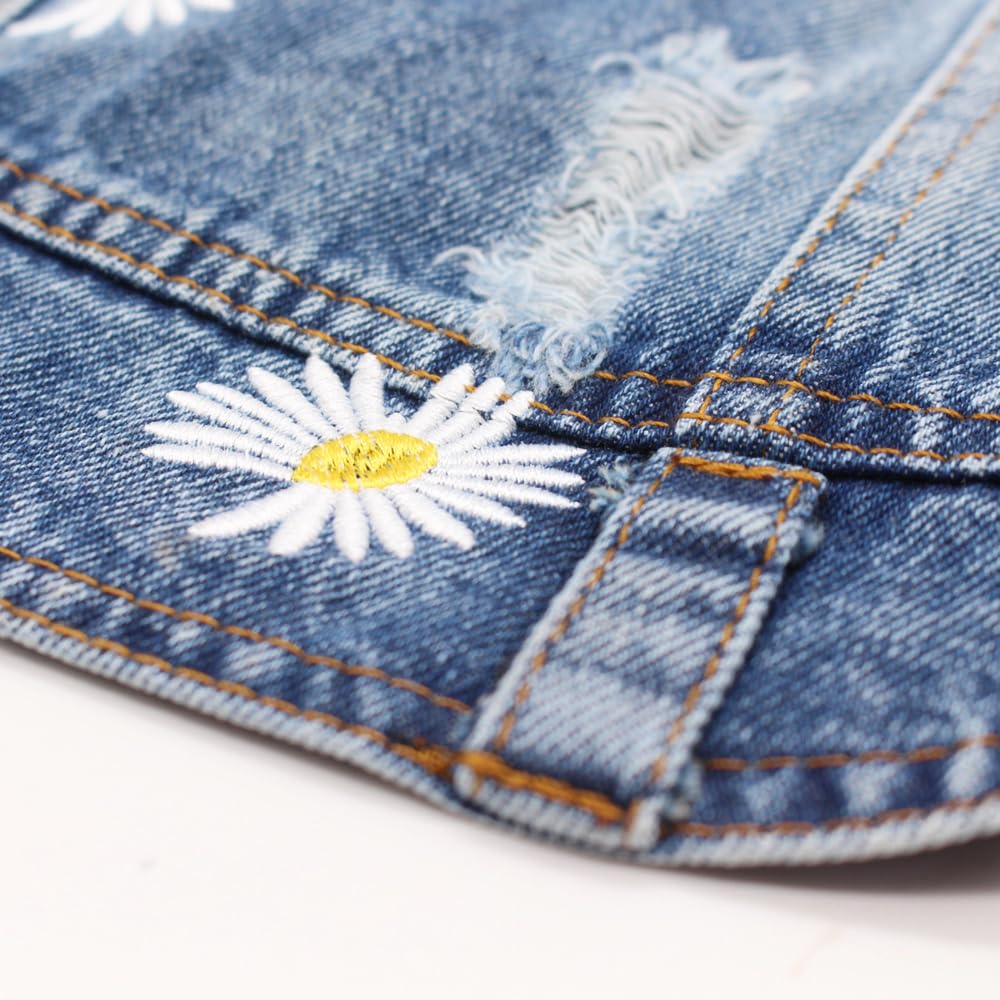Pet Clothes Denim Dog Costume Summer Cowboy Vest Daisy Shirt Jeans Jacket Puppy Clothing for Chihuahua Yorkies