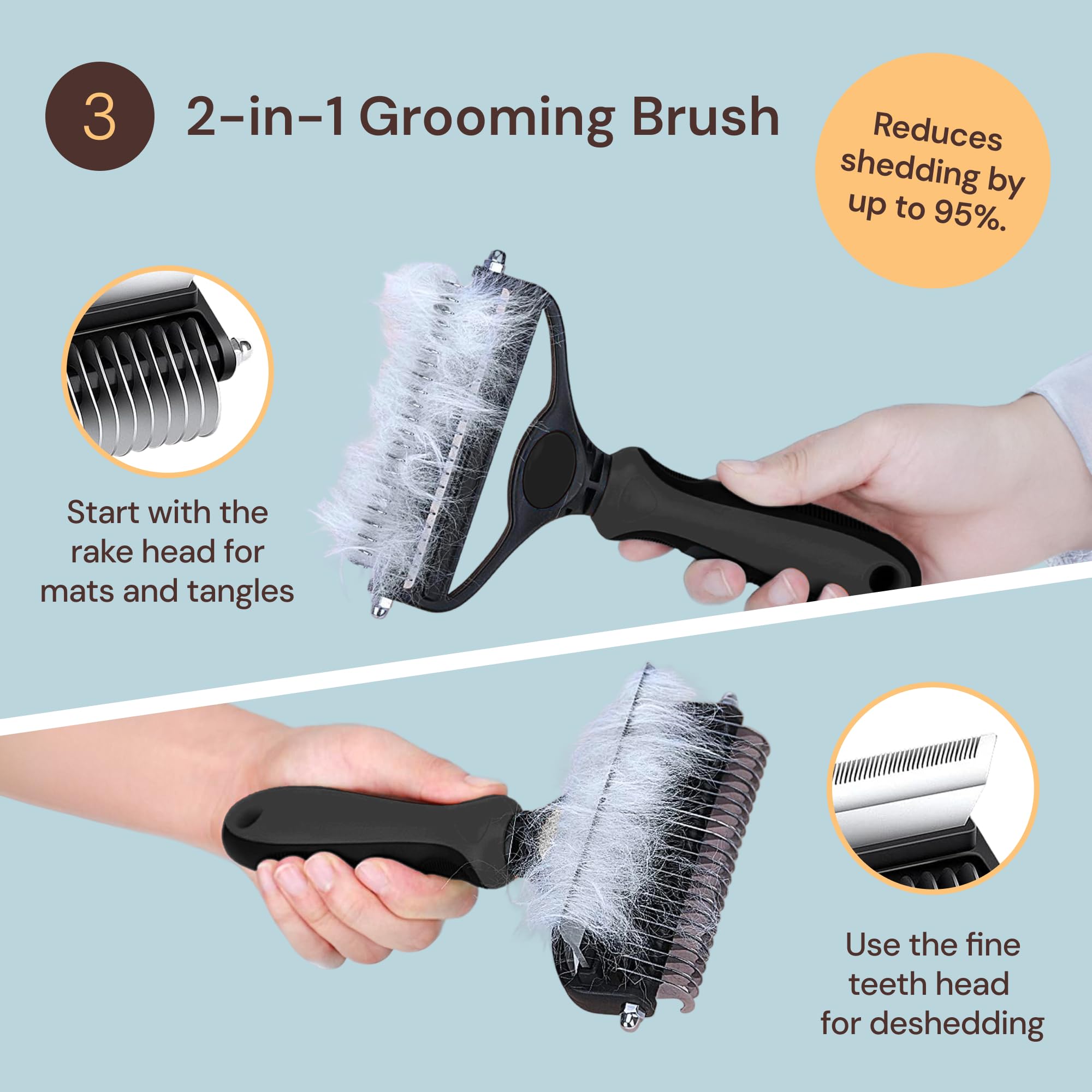 Sunny & Honey Bath Bundle - Dog Shampoo And Conditioner, Perfume, Brush For Shedding & Microfiber Towel - Moisturize & Detangle