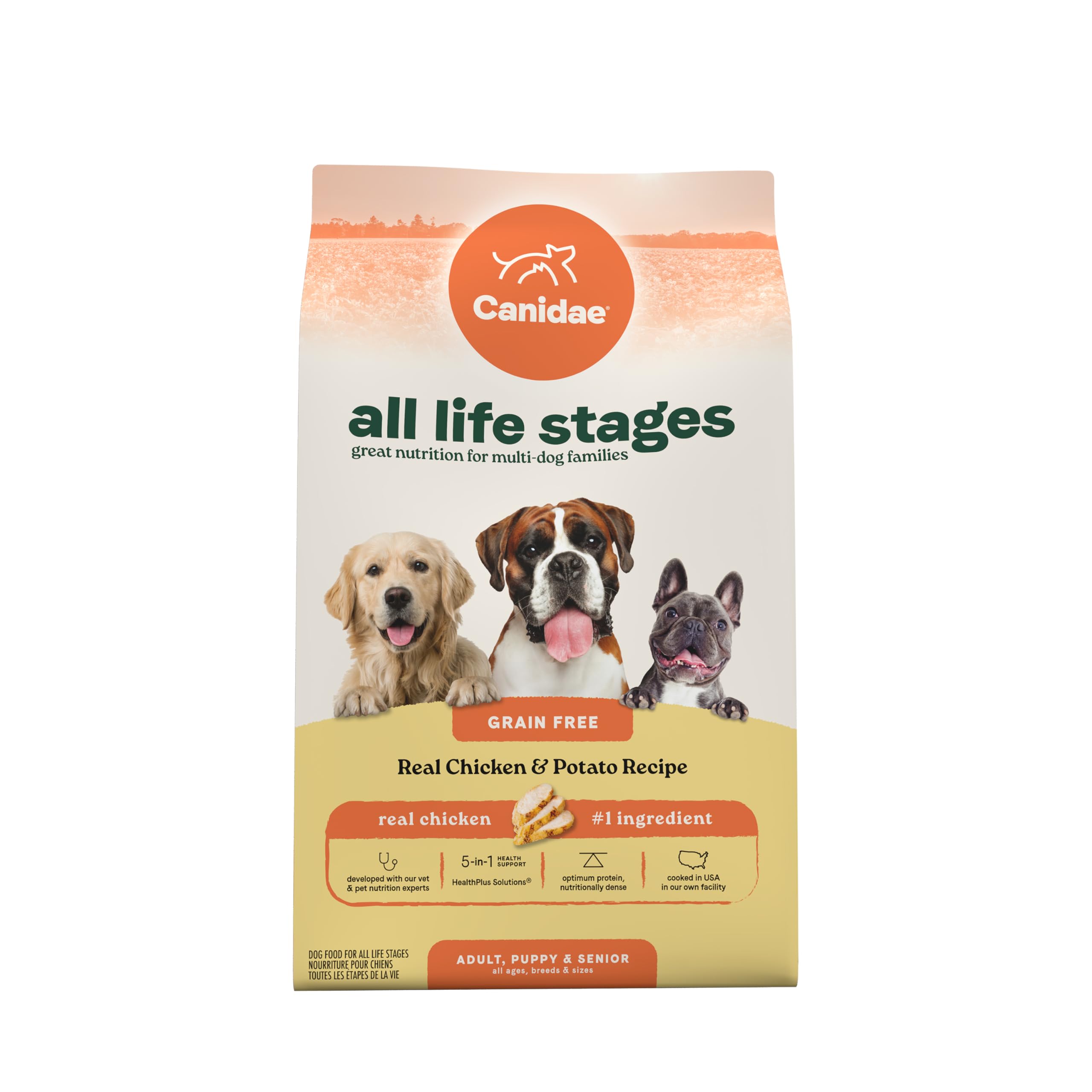 Canidae All Life Stages Real Chicken & Potato Recipe - High Protein and Grain-Free Premium Dry Dog Food for All Ages, Breeds, an