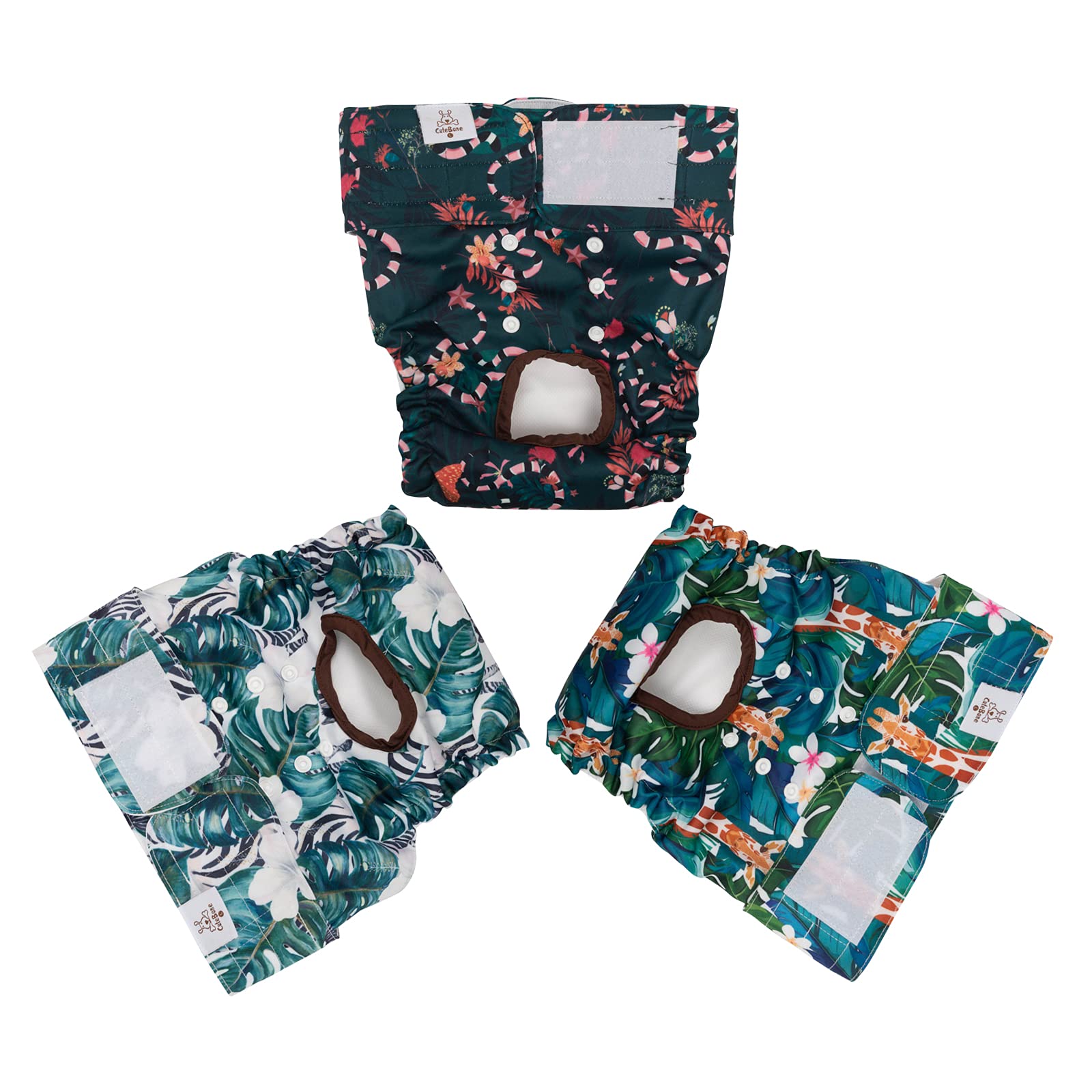 Cutebone Absorbent Dog Pampers Female Puppy Diapers Washable 3 Pack D39Xl