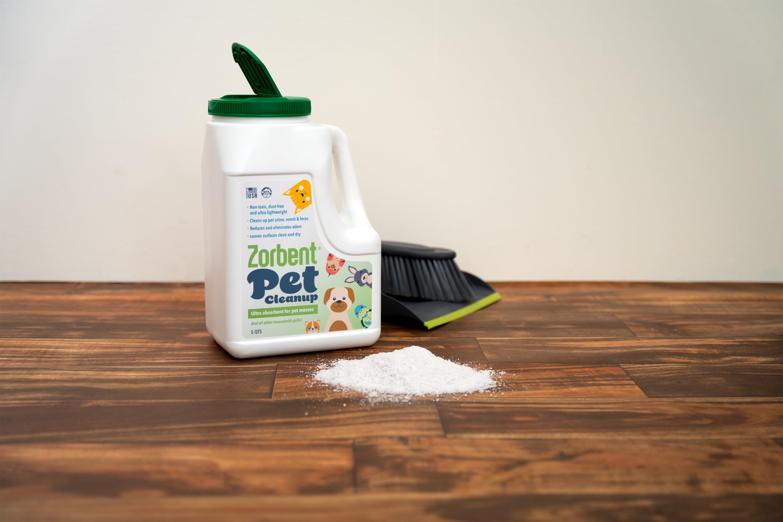 Zorbent Pet Cleanup - Industrial-Grade Pet Mess Cleaner Tackles The Grossest Pet Messes In Seconds. Each Jug Absorbs Up To 1 Gal