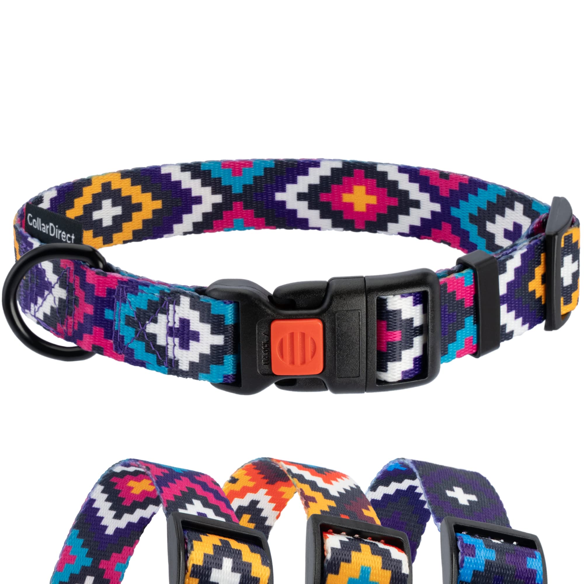 Collardirect Aztec Dog Collar Adjustable Nylon Tribal Pattern Geometric Pet Collars For Dogs Small Medium Large Puppy (Tribal Ma