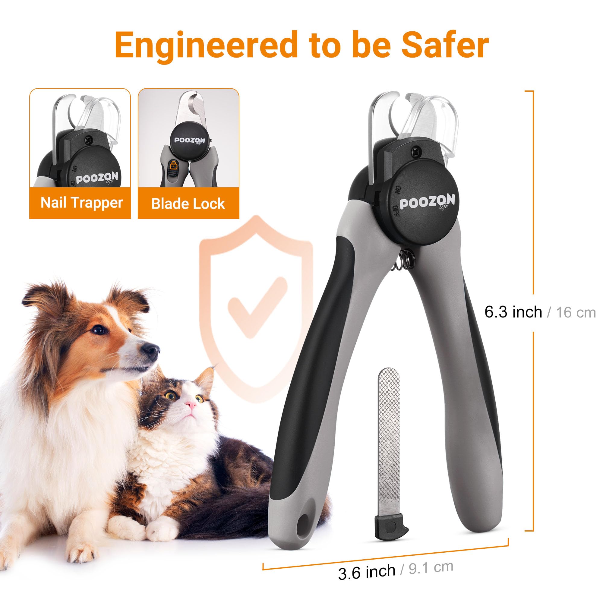 Poozonlife Dog Nail Clipper With Light, Illuminates Nail Clipper Kit Or Bloodline For Safe, Easy Trimmers, Extra Sharp For Thick