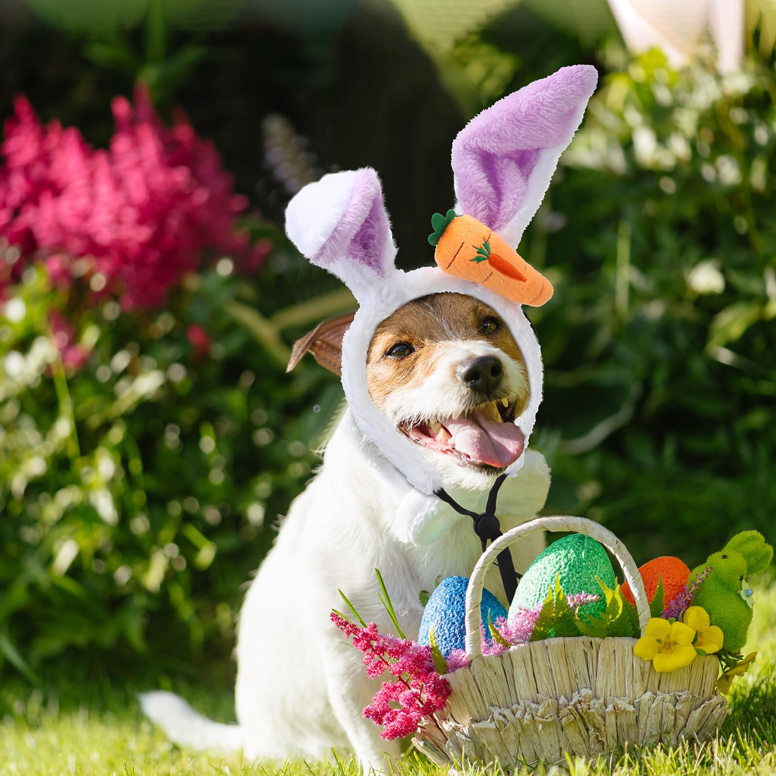 Xunyee 8 Pcs Easter Dog Headbands Bunny Ears Headbands Cute Carrot Rabbit Ears Adjustable Pet Headwear Accessories For Easter Pa