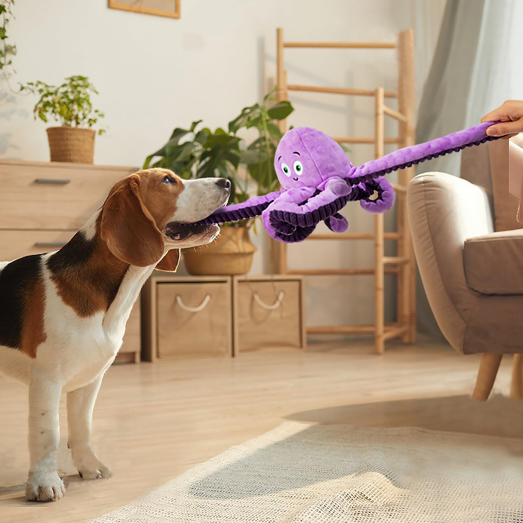 Dog Toys for Large Breed, Octopus Squeaky Funny Cute Interactive Medium & Small Dog Toys, Stuffed Plush Animals Puppy Toys, Dog
