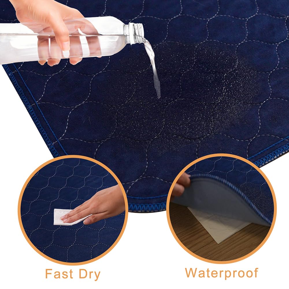 2Pack Dog Pads Washable 53   x65   , Extra Large Puppy Pads Waterproof, Super Absorption, Anti Skid Whelping Pad for Puppy Pen