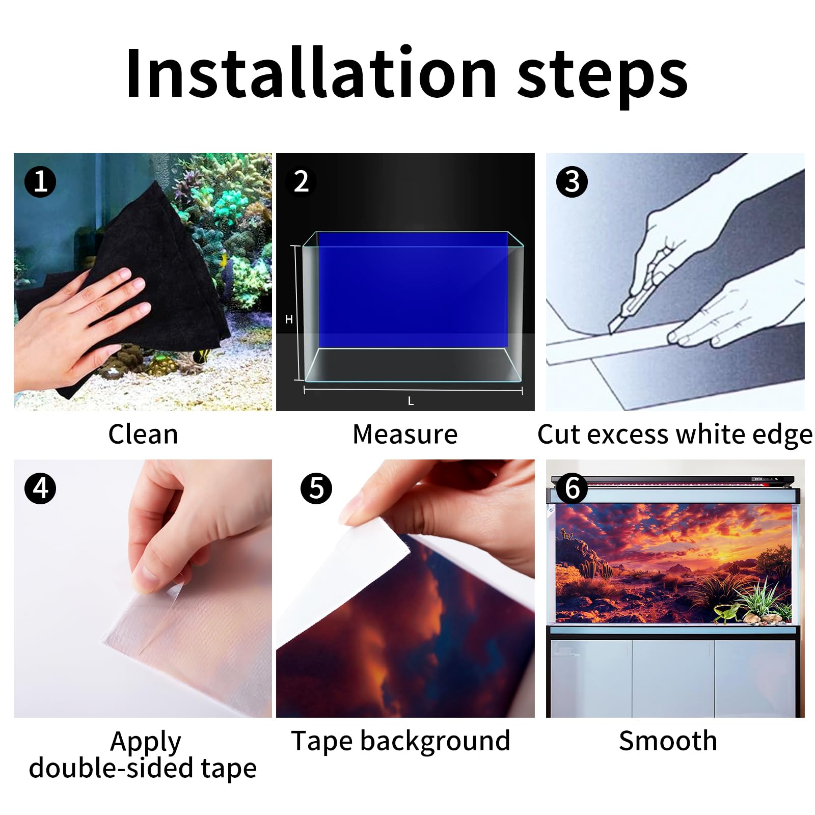 COMSUN 3 Pack Terrarium Background, 60x24 inches Polyester Reptile Background, Cloth Terrarium Backgrounds, Gobi Sunshine Cactus