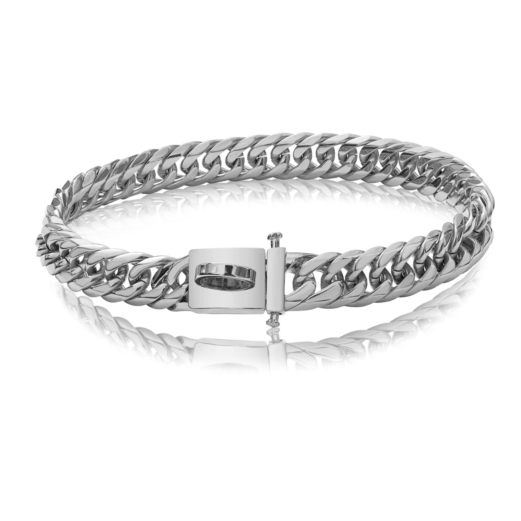 Baobote Gold Chain Dog Collar With Secure Snap Buckle,19Mm Cuban Link Dog Collar,Chew Proof Heavy Duty Pitbull Collar For Medium