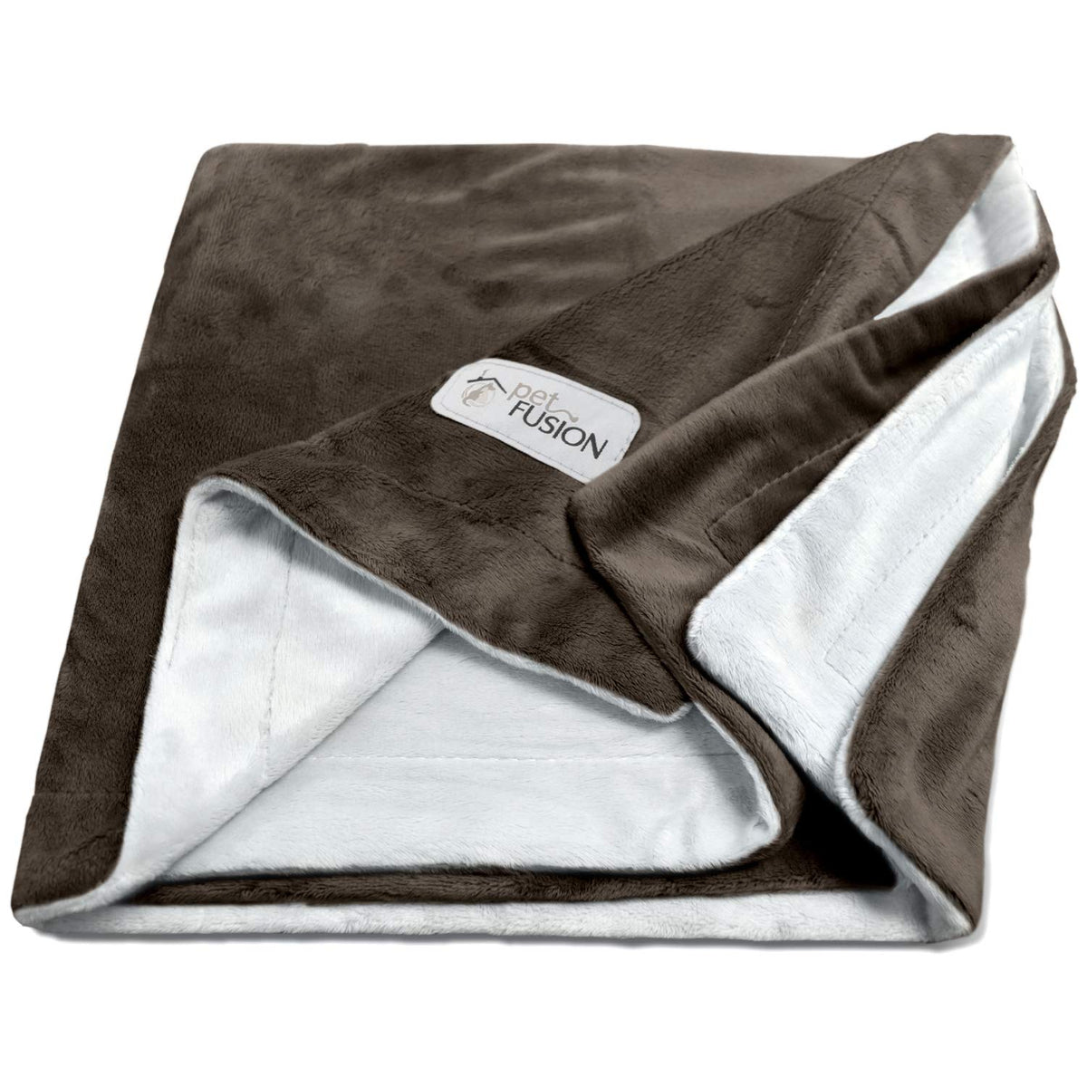 Petfusion Premium Pet Blanket, Multiple Sizes For Dogs & Cats. [Reversible Micro Plush]. 100% Soft Polyester, Brown, Large (53 X