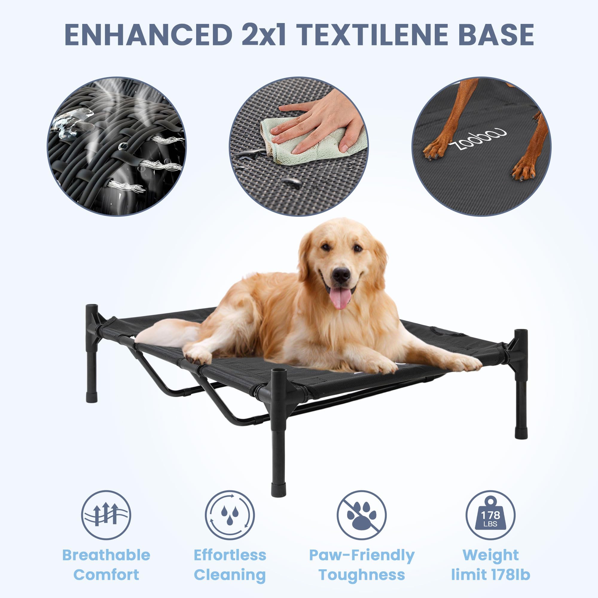 Zooba 48 '' X-Large Dog House, Dog House for Large Dogs Indoor or Outside, Weatherproof 600D PVC Dog House Outdoor, Featuring Br