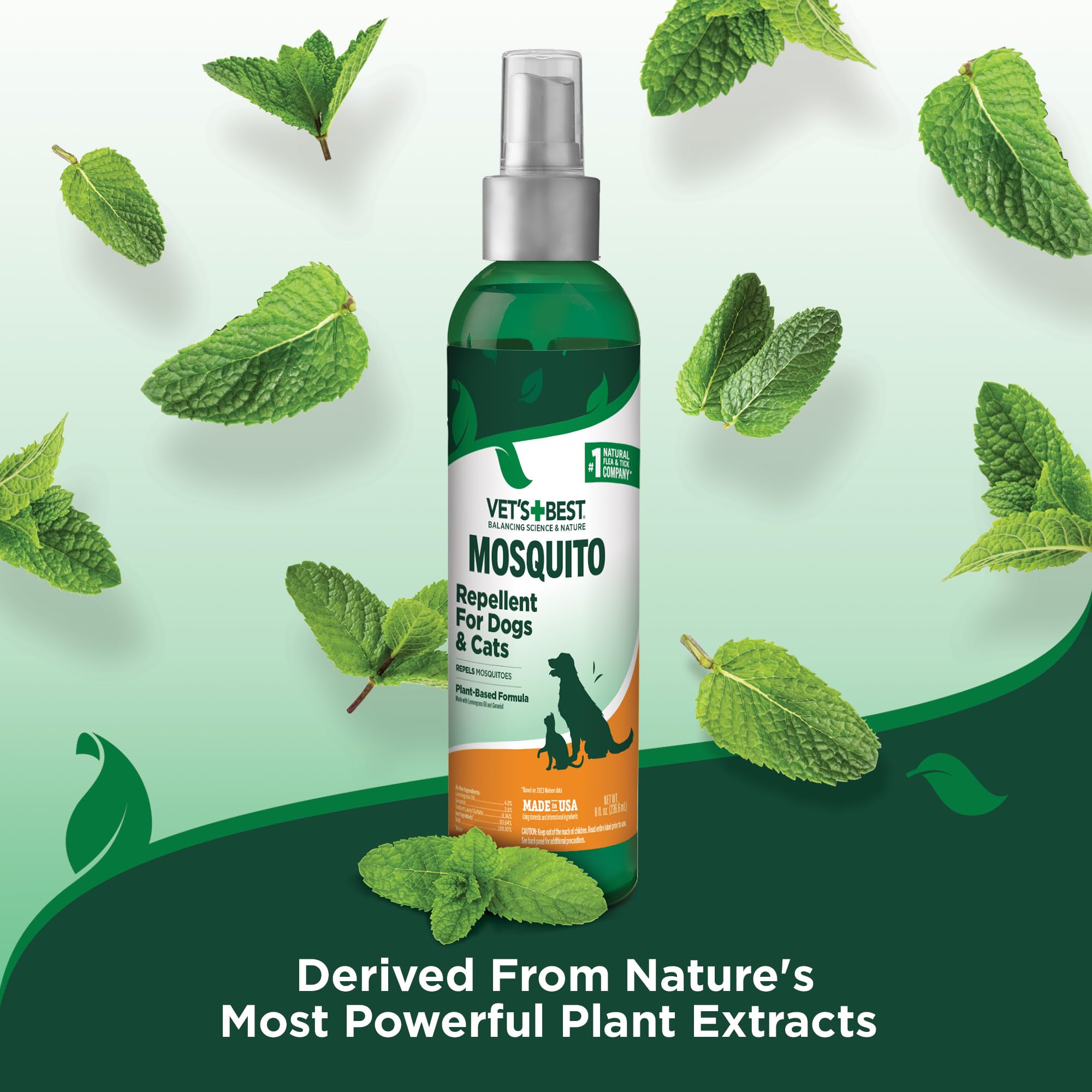 Vet's Best Mosquito Repellent Spray for Dogs & Cats - Natural, DEET-Free, 8 oz - Multi Natural