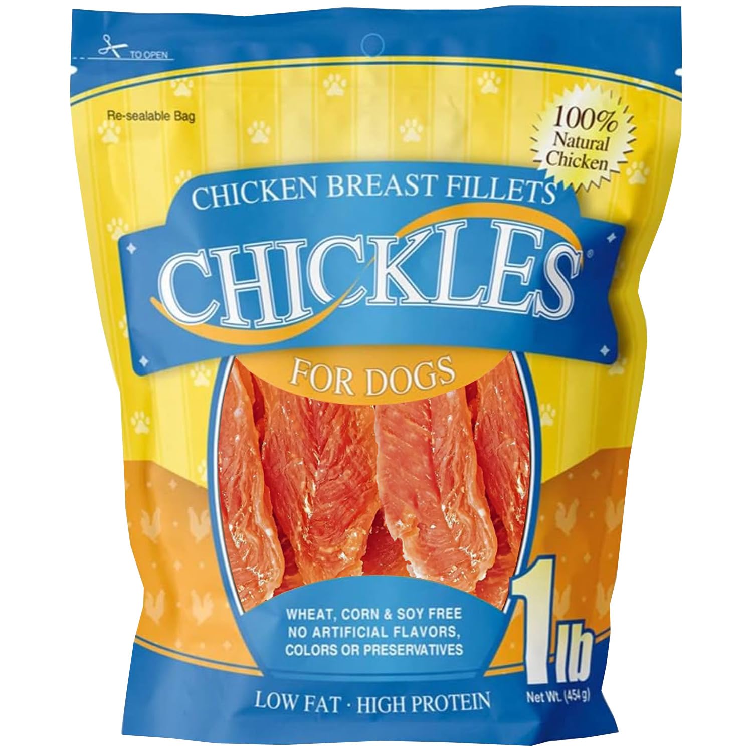 Pet Health Solutions Chickles Chicken Breast Fillets for Dogs - Tested Safe, Low Fat Chicken Dog Treats Natural - 100% Natural C